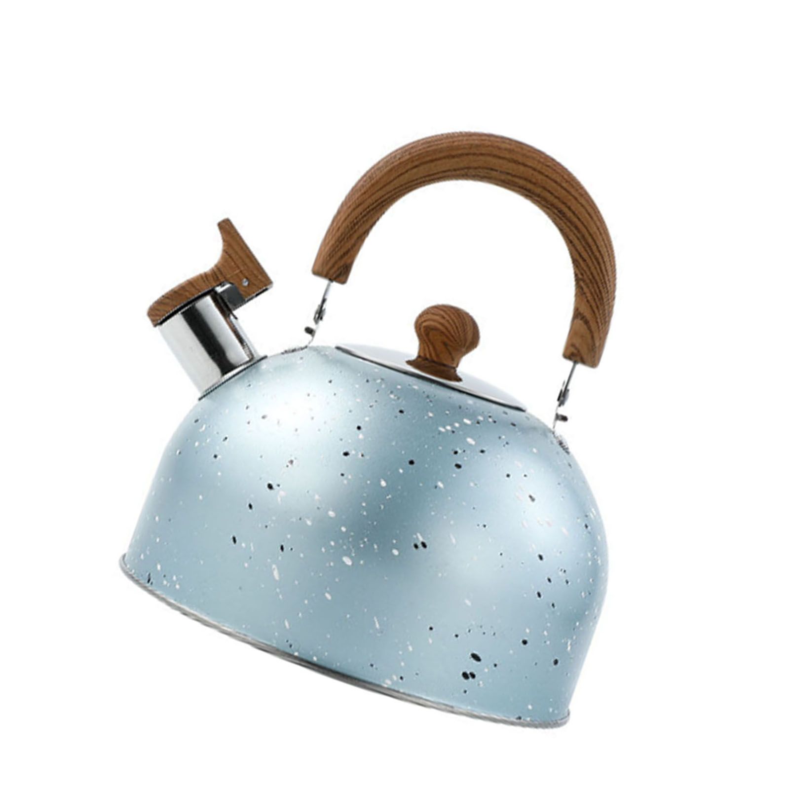 Water Kettle Stainless Steel Whistle Water Kettle Large Capacity Flat Bottomed for Gas Induction Cooker Boil Water 2L Blue - Image 2