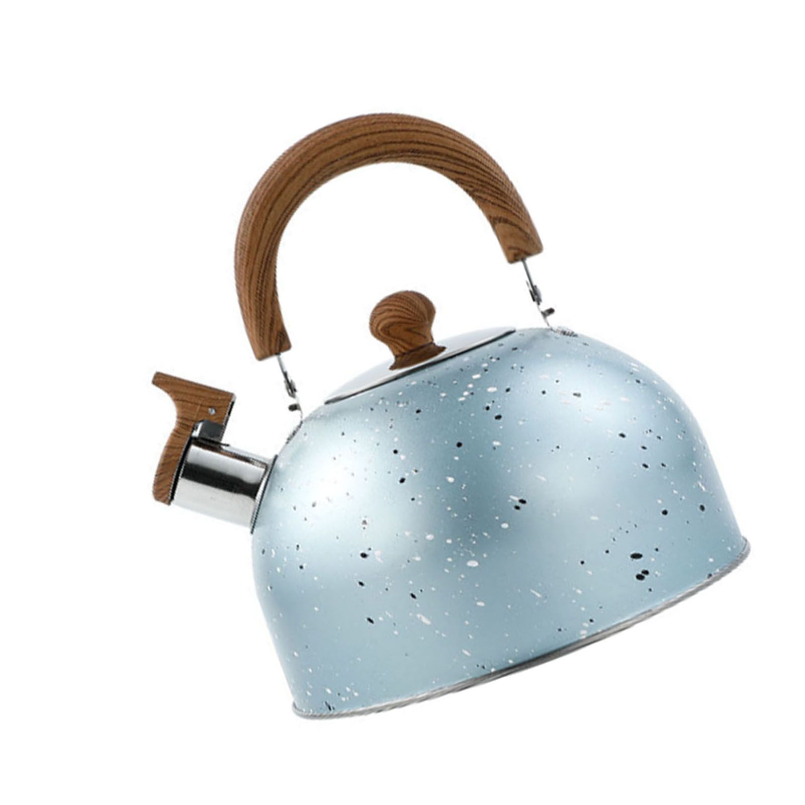 Water Kettle Stainless Steel Whistle Water Kettle Large Capacity Flat Bottomed for Gas Induction Cooker Boil Water 2L Blue - Image 3