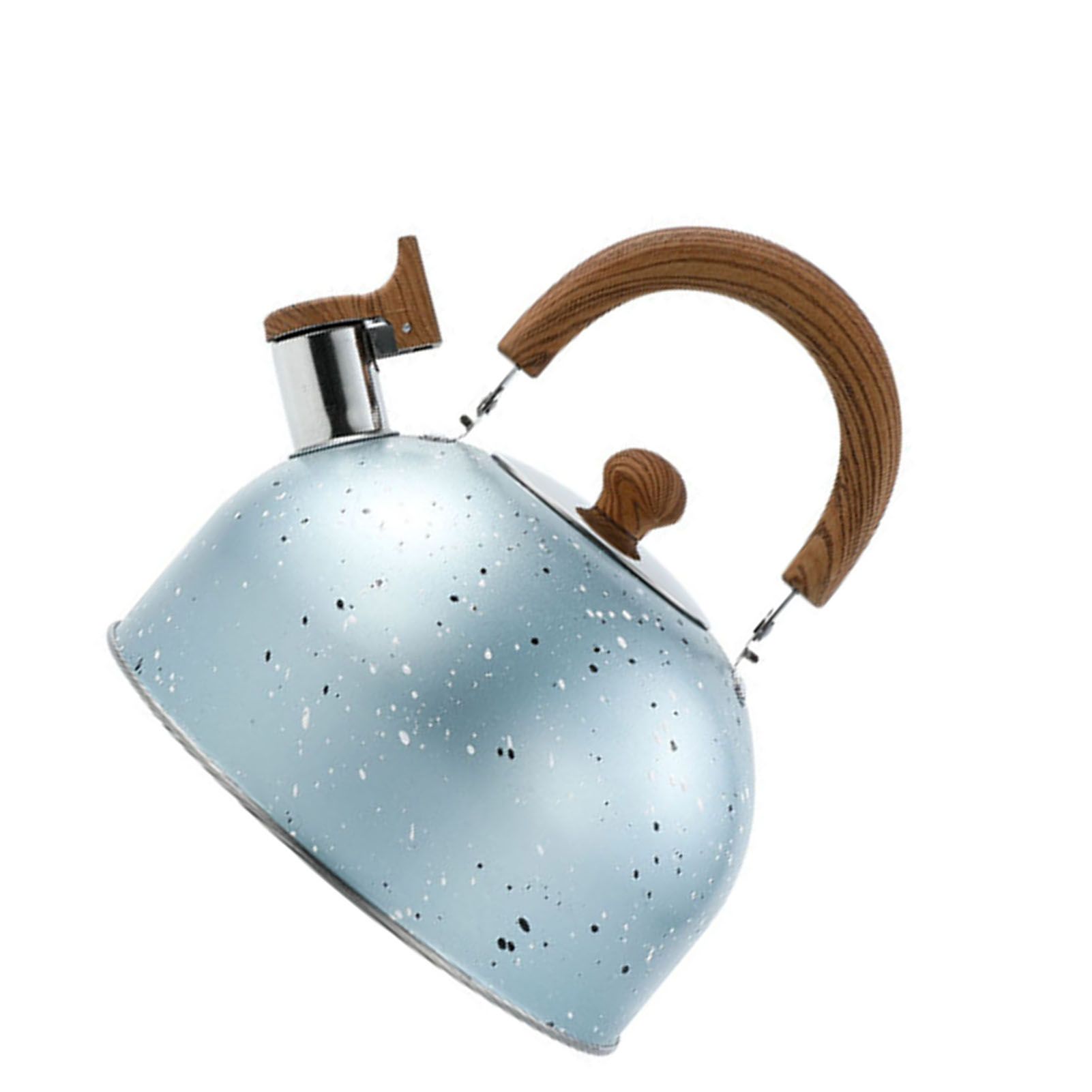 Water Kettle Stainless Steel Whistle Water Kettle Large Capacity Flat Bottomed for Gas Induction Cooker Boil Water 2L Blue - Image 4