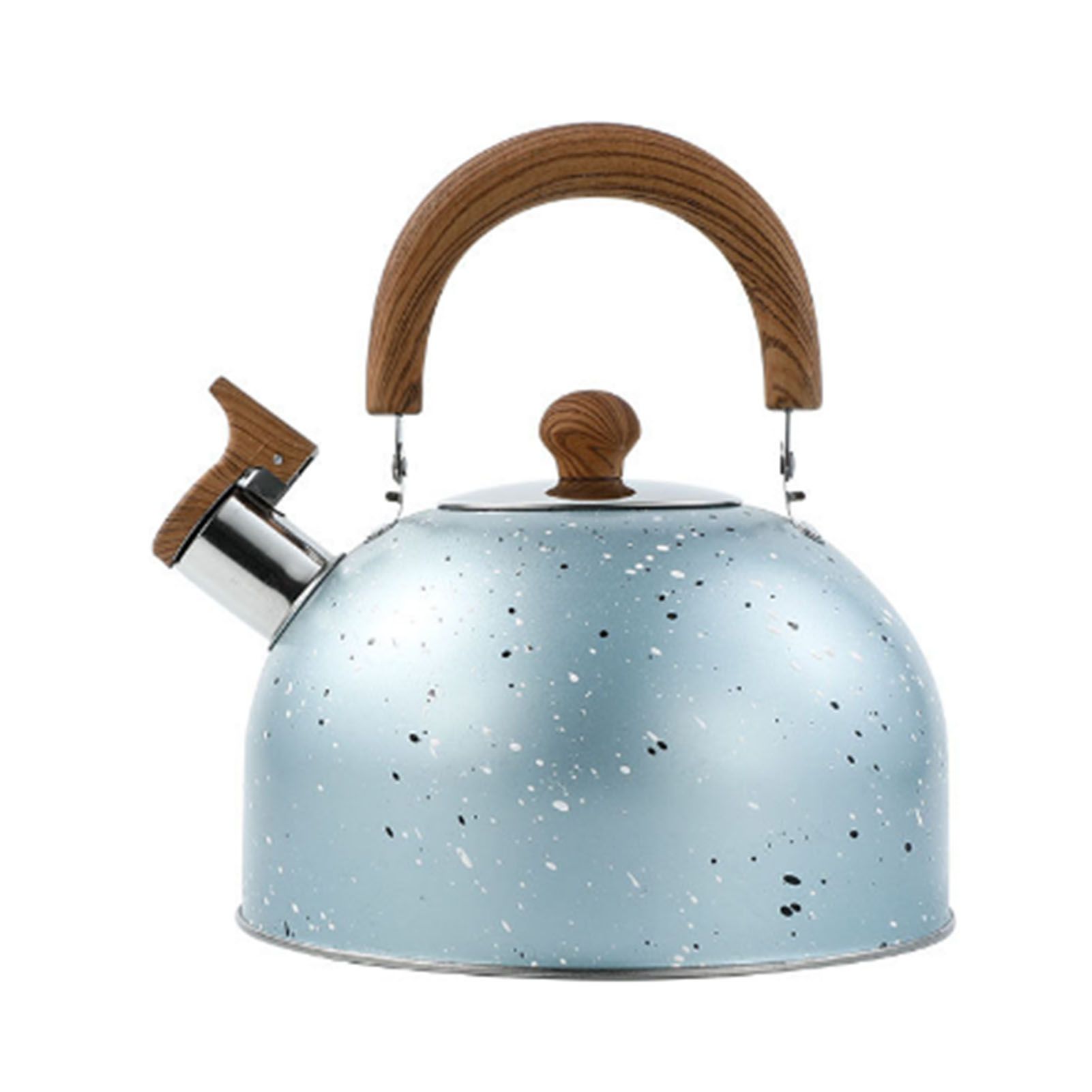 Water Kettle Stainless Steel Whistle Water Kettle Large Capacity Flat Bottomed for Gas Induction Cooker Boil Water 2L Blue - Image 7