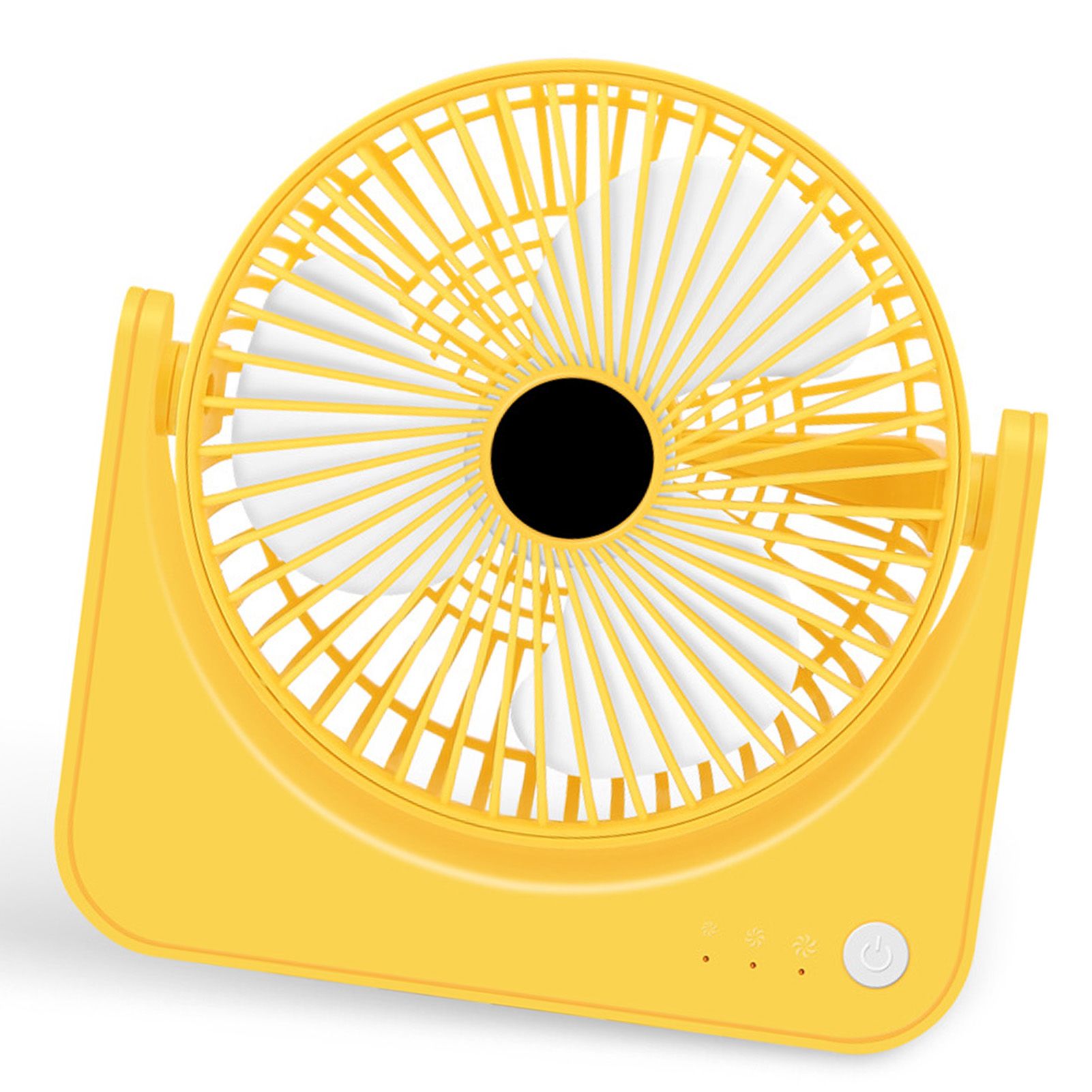 USB Small Desk Fan Quiet Operation Portable Mini Rechargeable Desktop Fan for Home Student Dormitory Office Yellow - Image 3