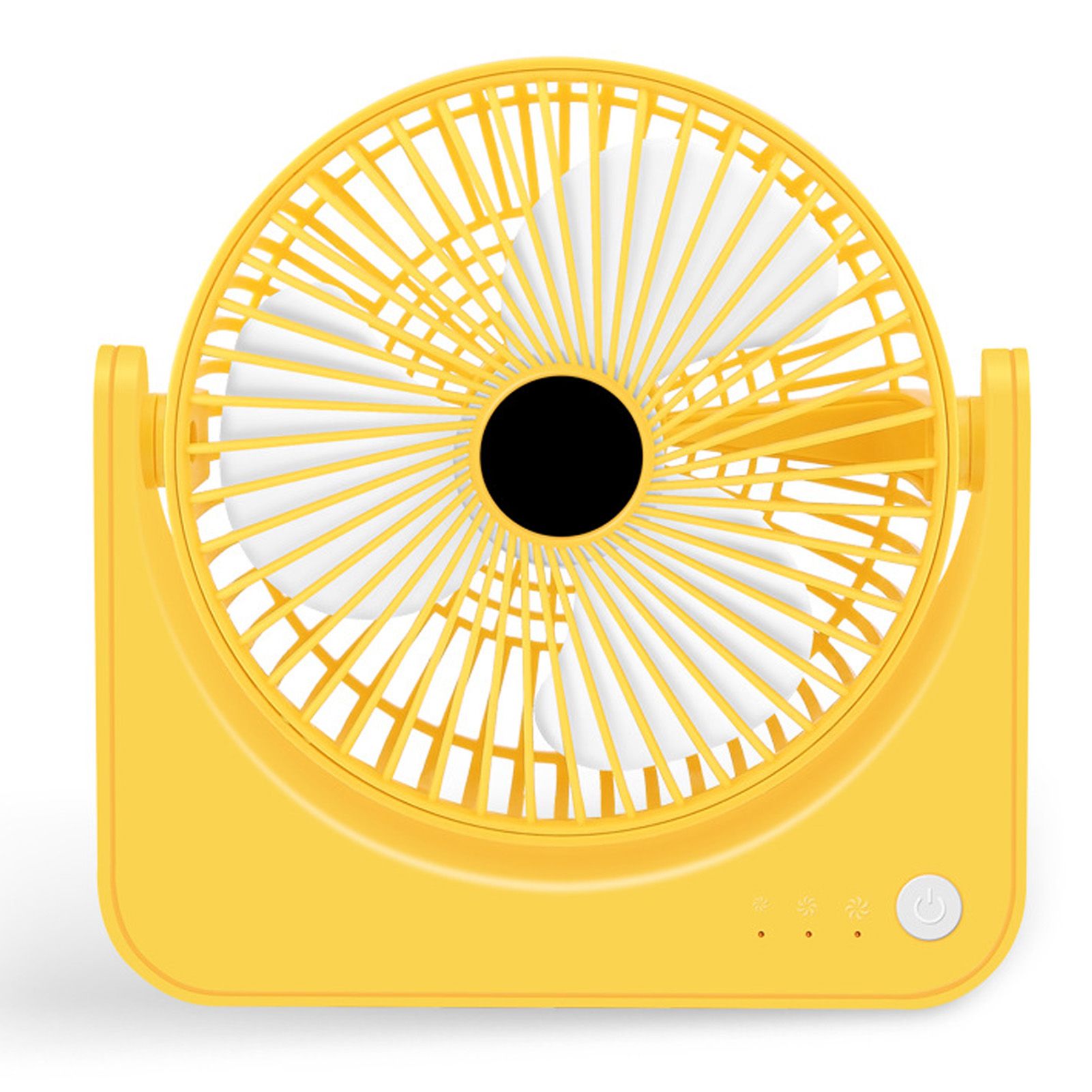 USB Small Desk Fan Quiet Operation Portable Mini Rechargeable Desktop Fan for Home Student Dormitory Office Yellow - Image 4