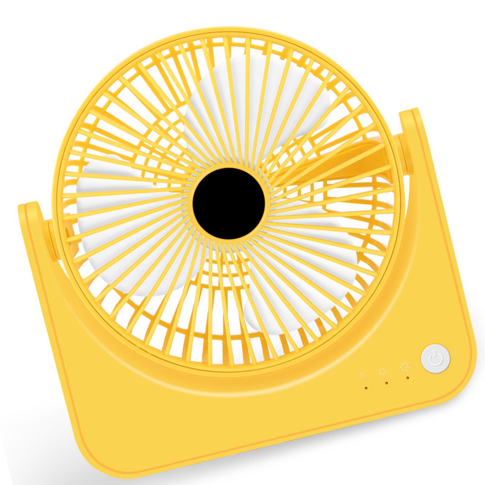 USB Small Desk Fan Quiet Operation Portable Mini Rechargeable Desktop Fan for Home Student Dormitory Office Yellow - Image 6