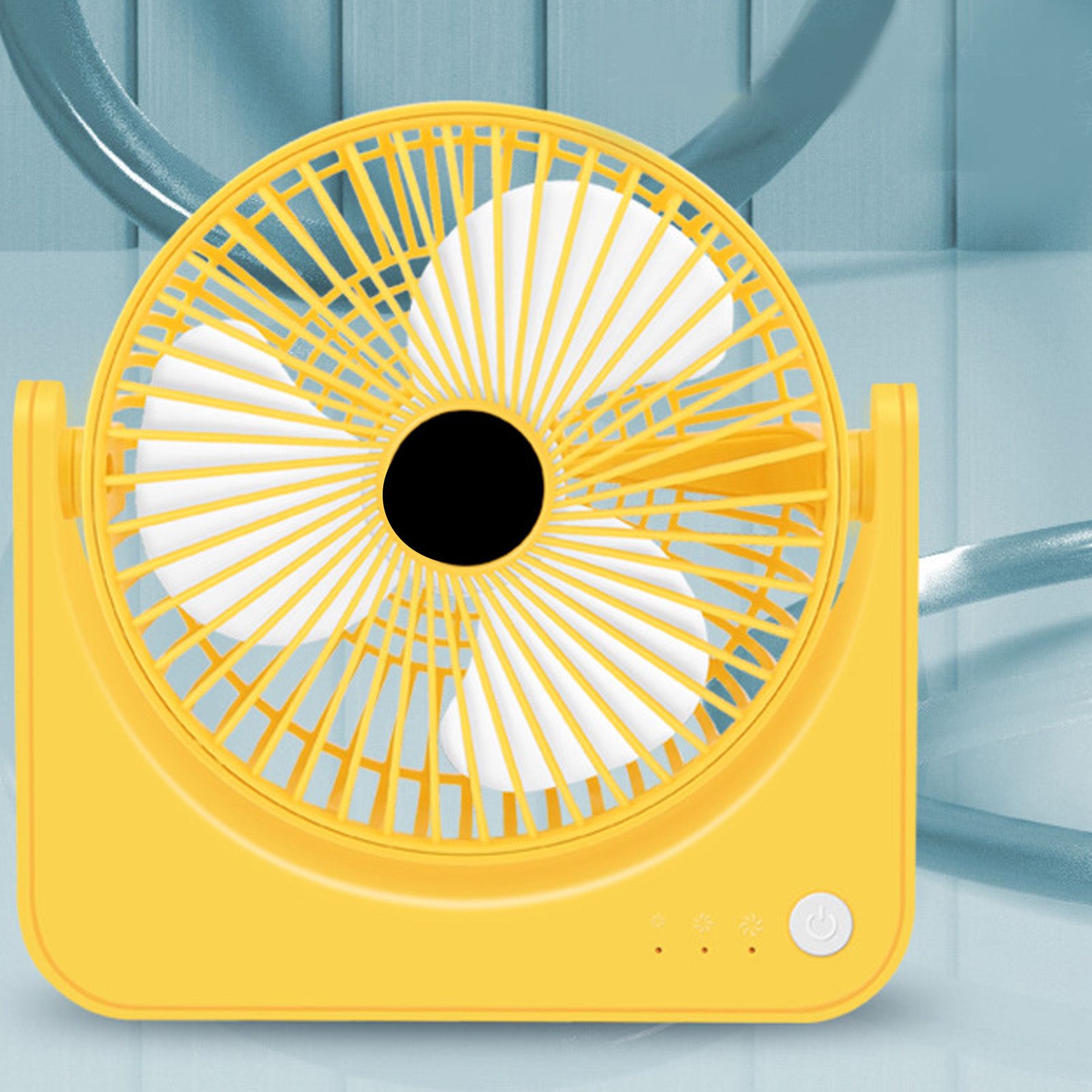 USB Small Desk Fan Quiet Operation Portable Mini Rechargeable Desktop Fan for Home Student Dormitory Office Yellow - Image 8