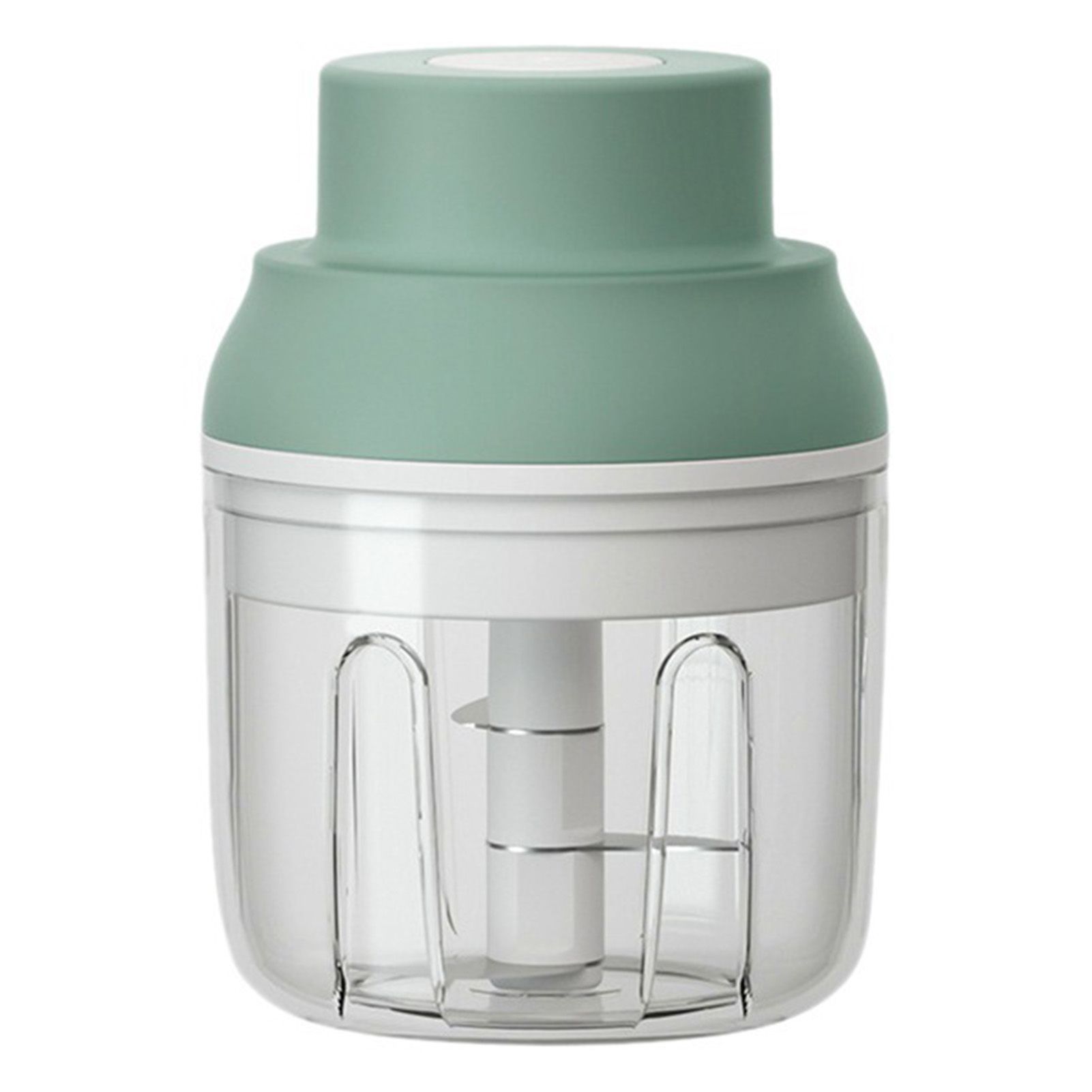 Electric Garlic Chopper USB Charging Cordless 3 Blades Garlic Masher Machine for Seasonings Meat Food Supplement Green - Image 1