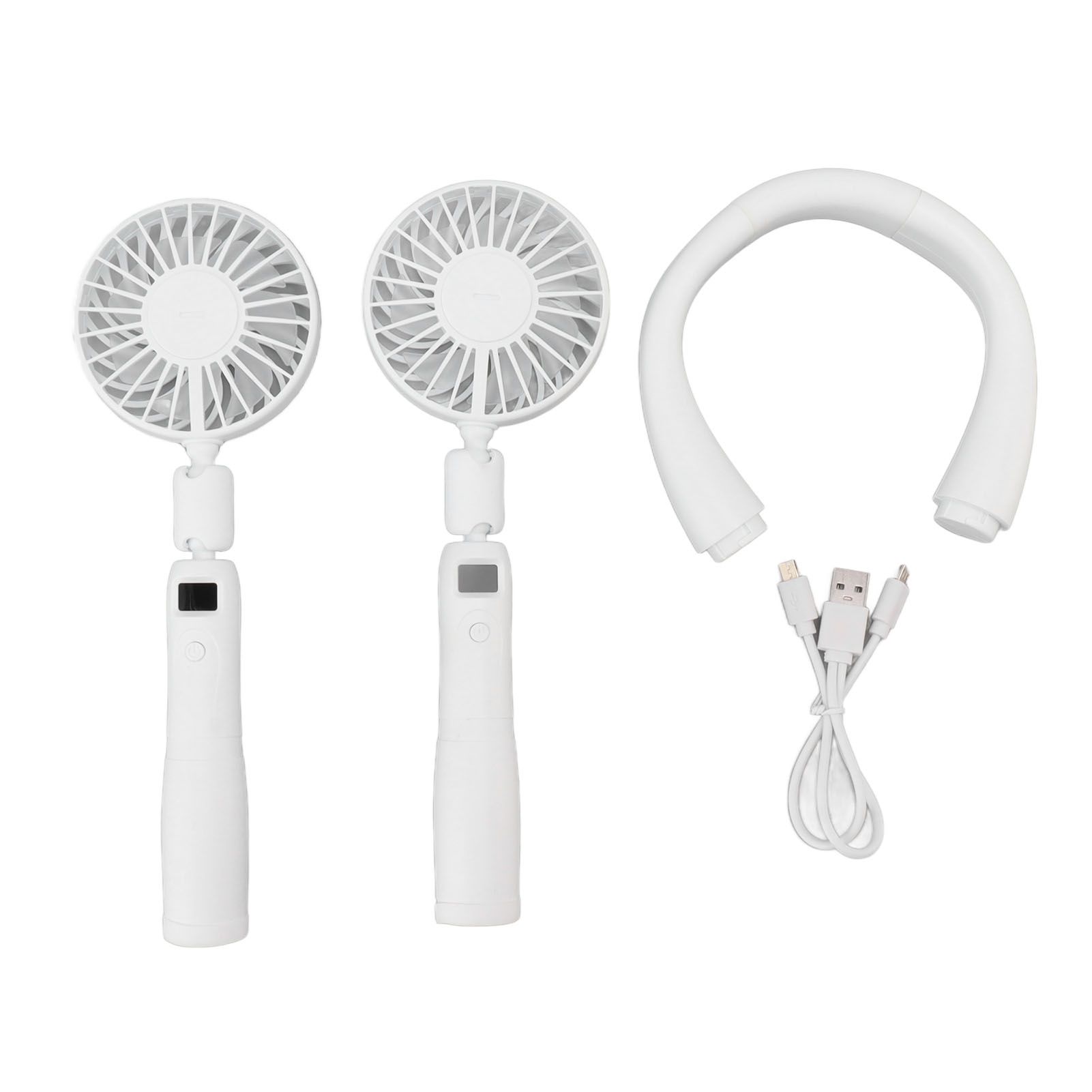Neck Fan 3 Gear Angle Adjustment LCD Display USB Rechargeable Mini Portable Handheld Neck Hanging Fan - Image 1