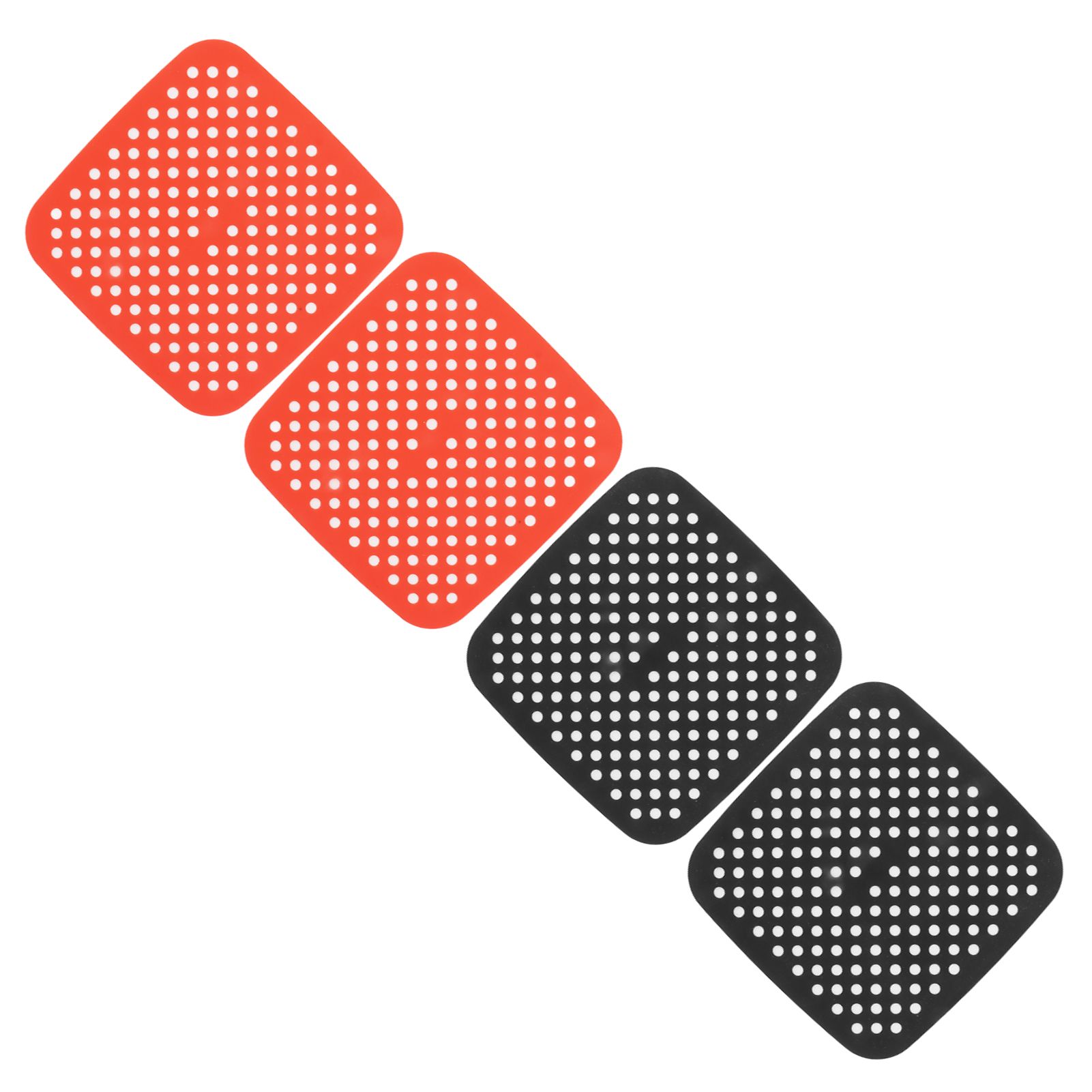 Reusable Air Fryer Mats Stick Proof Dishwasher Safe Oil Resistant Silicone Air Fryer Liner for Oven Red Black 4pcs 18.5cm/7.3in - Image 7