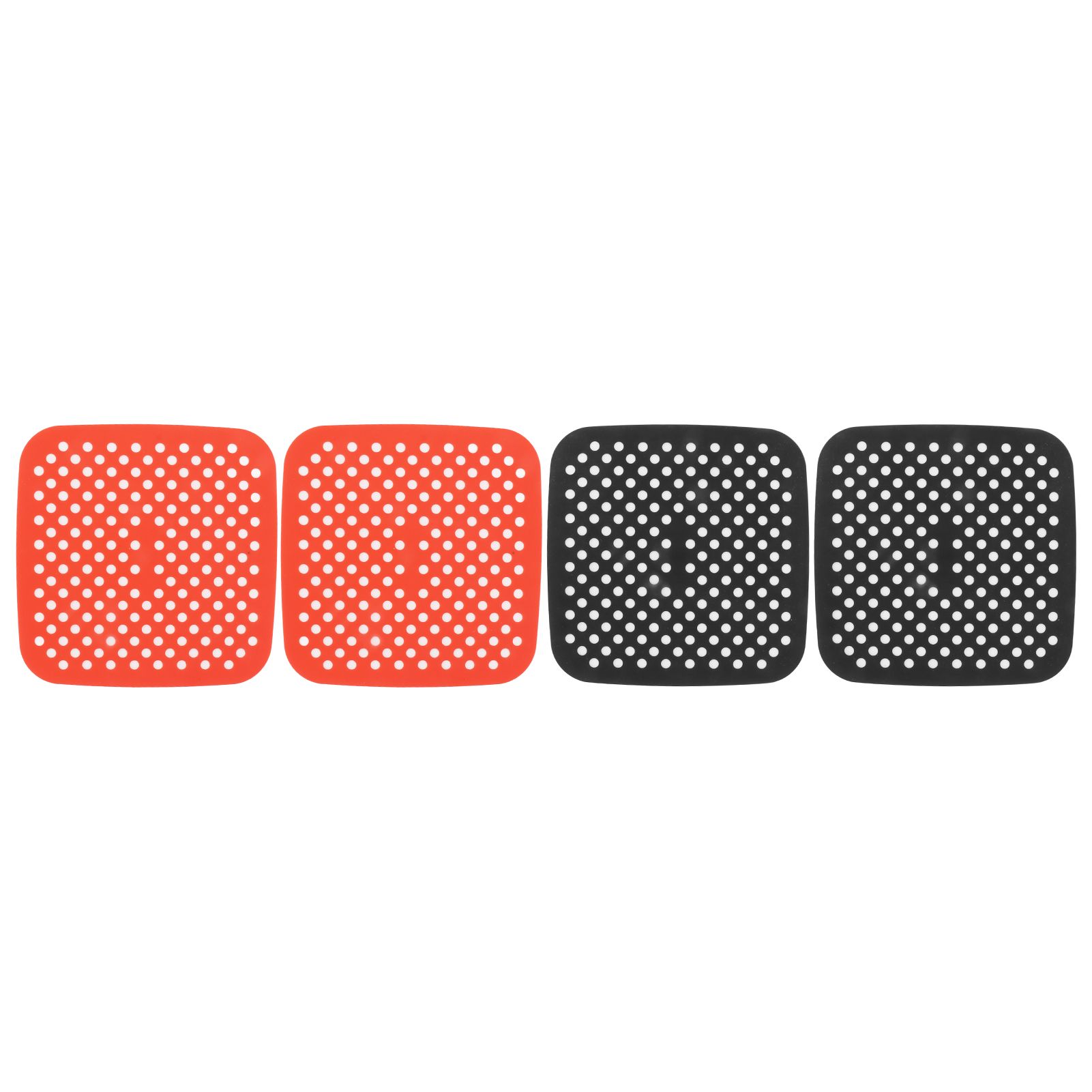 Reusable Air Fryer Mats Stick Proof Dishwasher Safe Oil Resistant Silicone Air Fryer Liner for Oven Red Black 4pcs 18.5cm/7.3in - Image 8