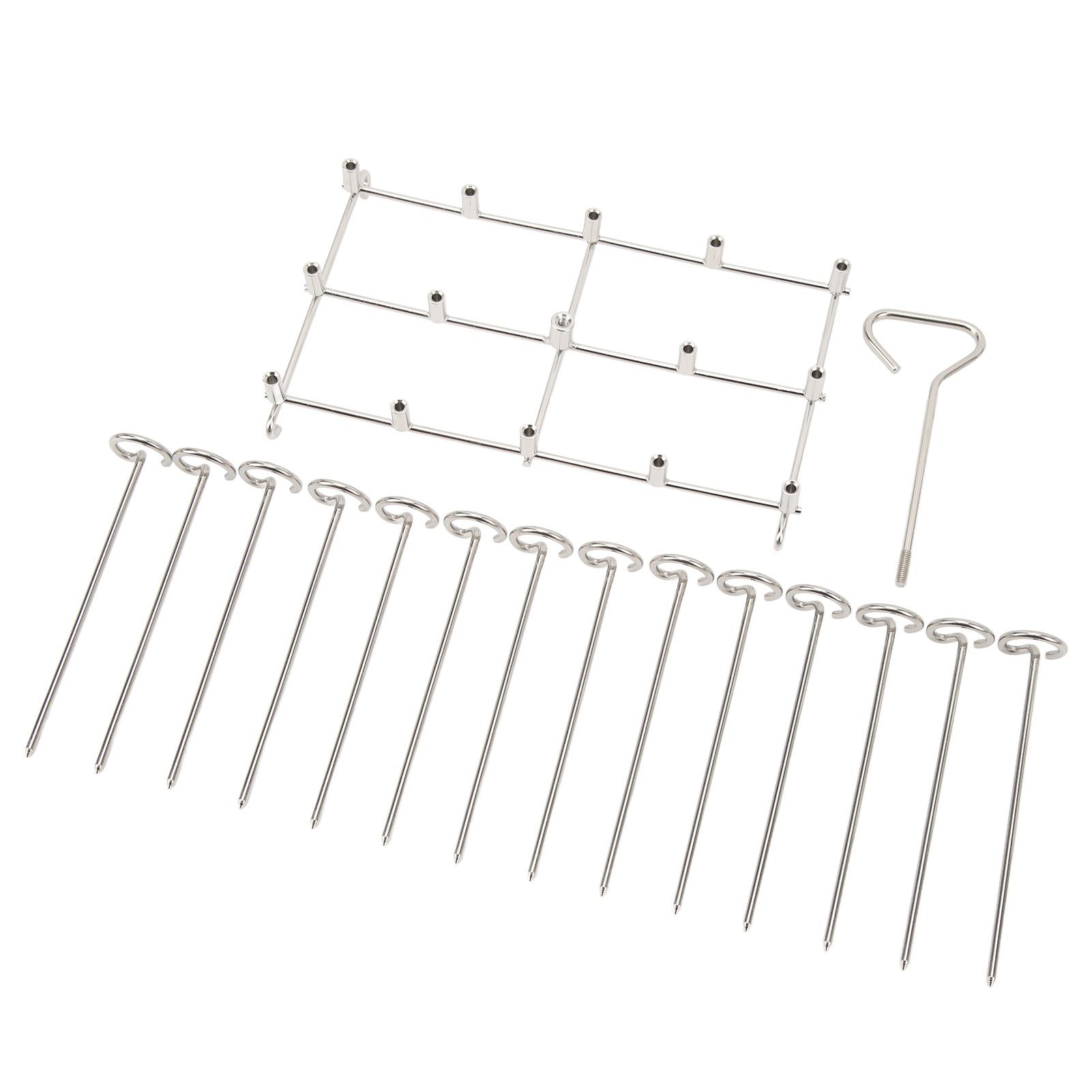 Skewer Stand Fryer Grill Rack Set Stainless Steel Vertical BBQ Grill Rack Round Rotating Fryer Stand for Ninja DZ201 Foodi 8 Quart - Image 3