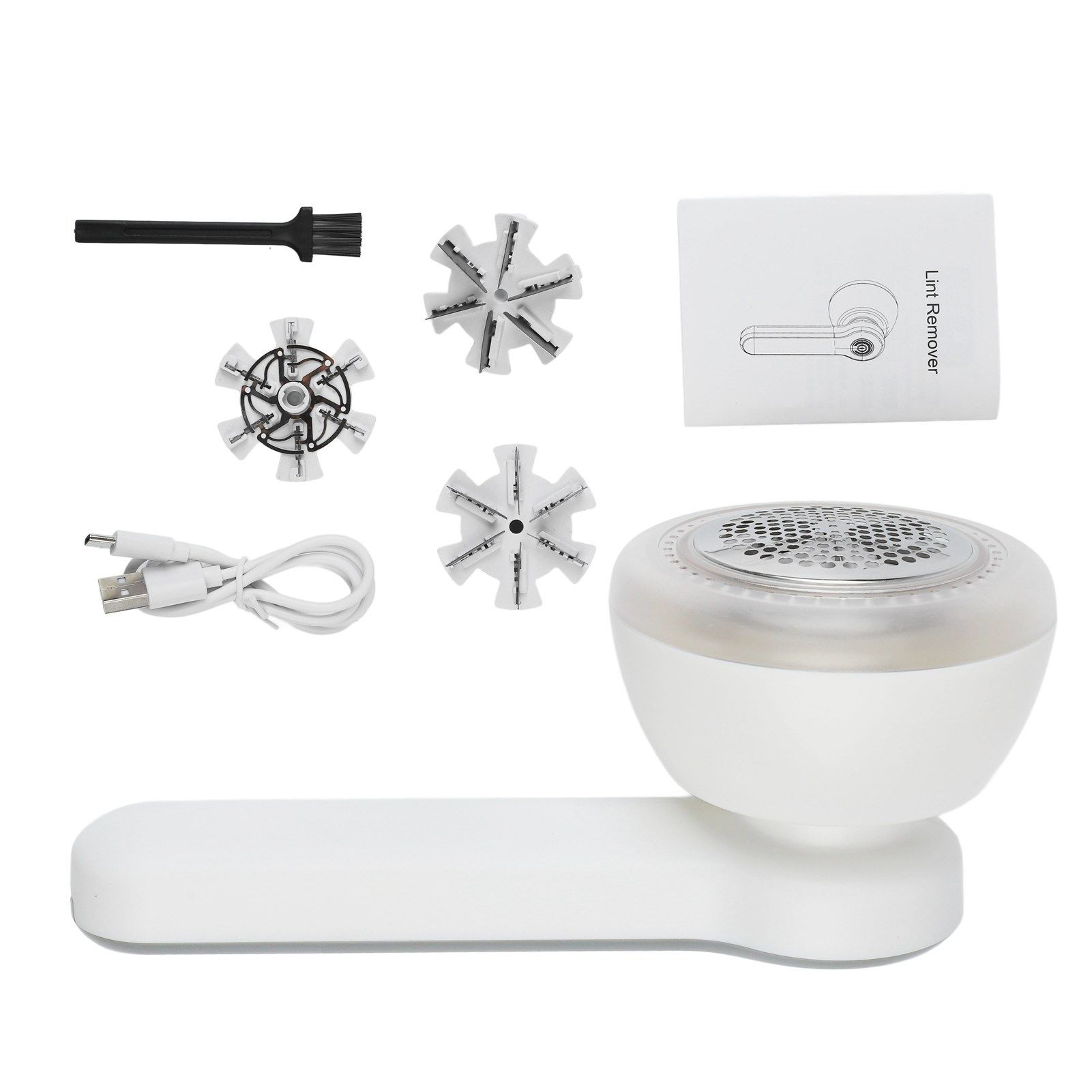 Lint Remover Light Weight USB Powered Lint Shaver White Rechargeable Fabric Shaver for Home Travel Office - Image 1