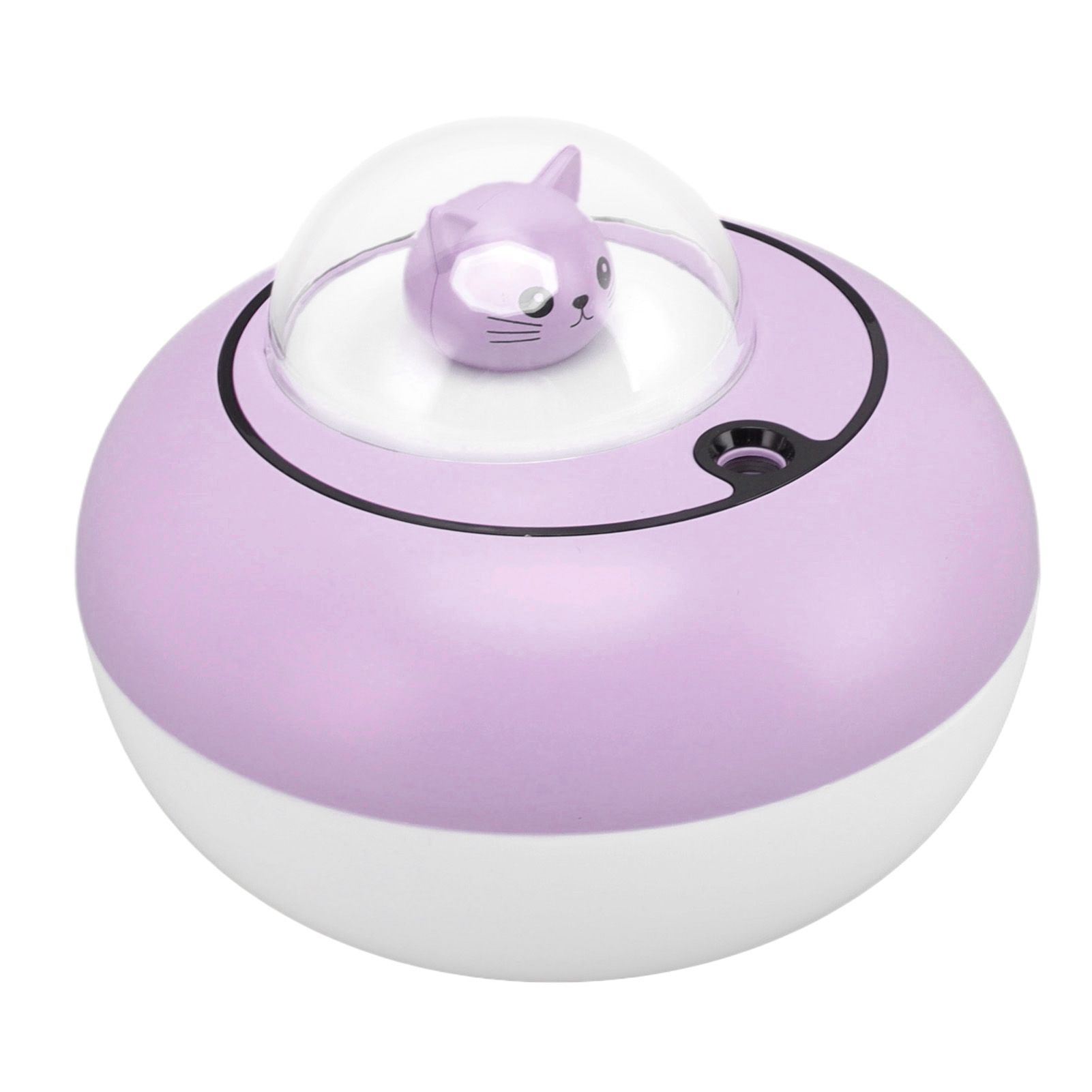 Mini Humidifier Cute Cat Sculpture Portable Quiet Desktop Air Humidifier for Home Office USB Plug in Purple - Image 3