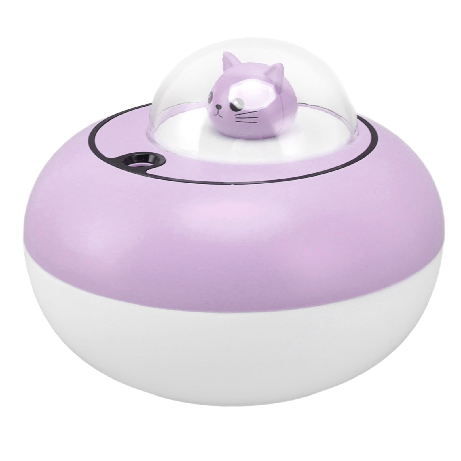 Mini Humidifier Cute Cat Sculpture Portable Quiet Desktop Air Humidifier for Home Office USB Plug in Purple - Image 5