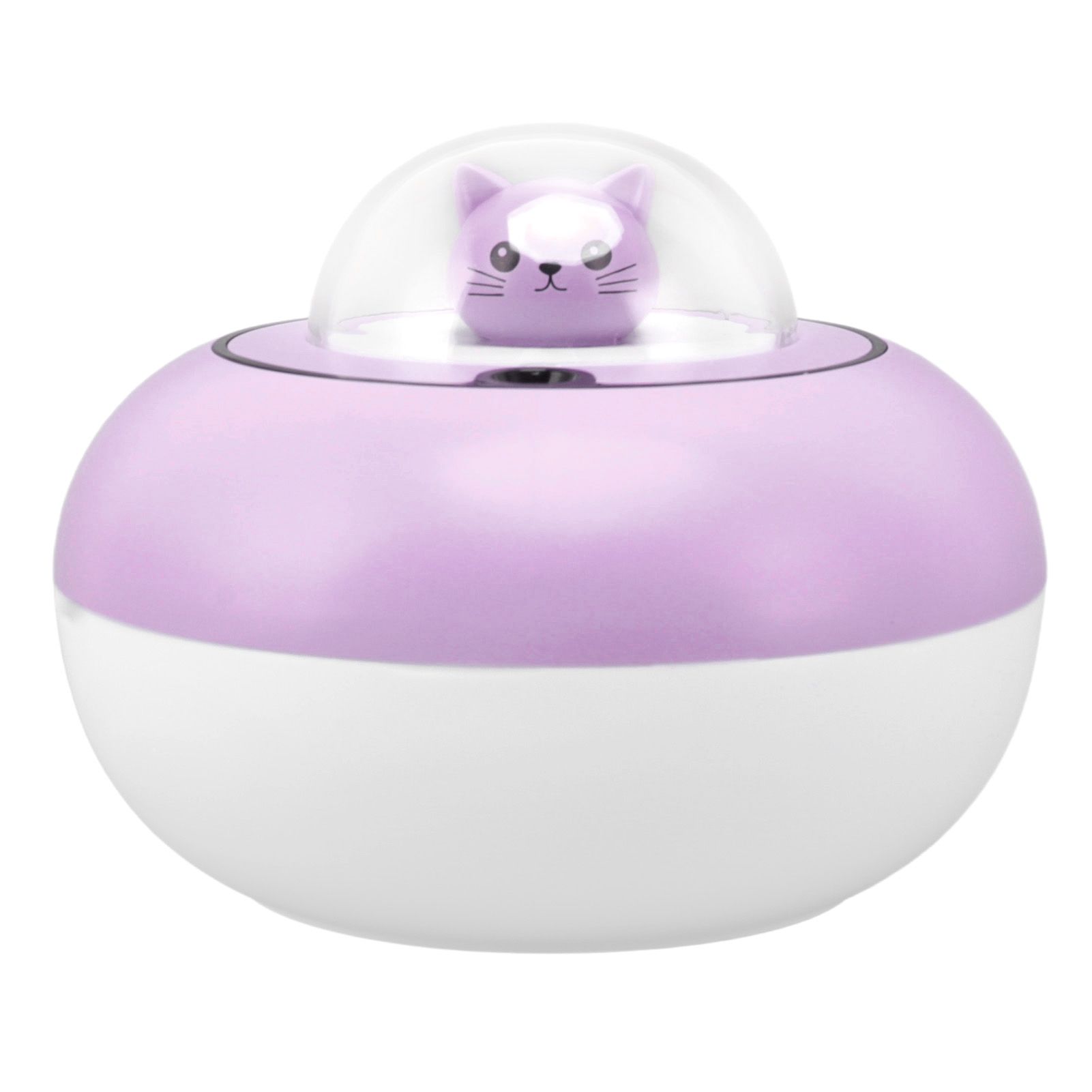 Mini Humidifier Cute Cat Sculpture Portable Quiet Desktop Air Humidifier for Home Office USB Plug in Purple - Image 6