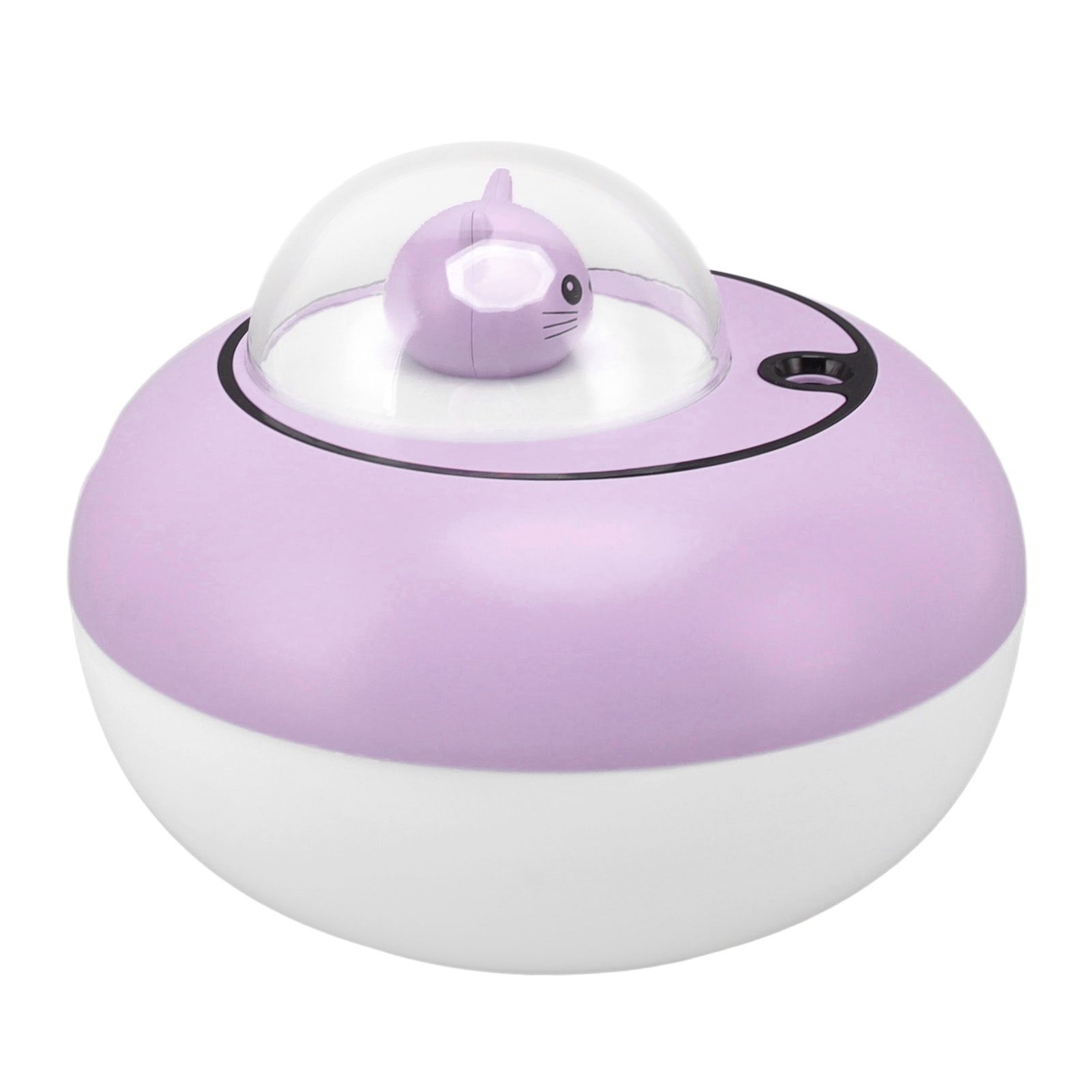 Mini Humidifier Cute Cat Sculpture Portable Quiet Desktop Air Humidifier for Home Office USB Plug in Purple - Image 7
