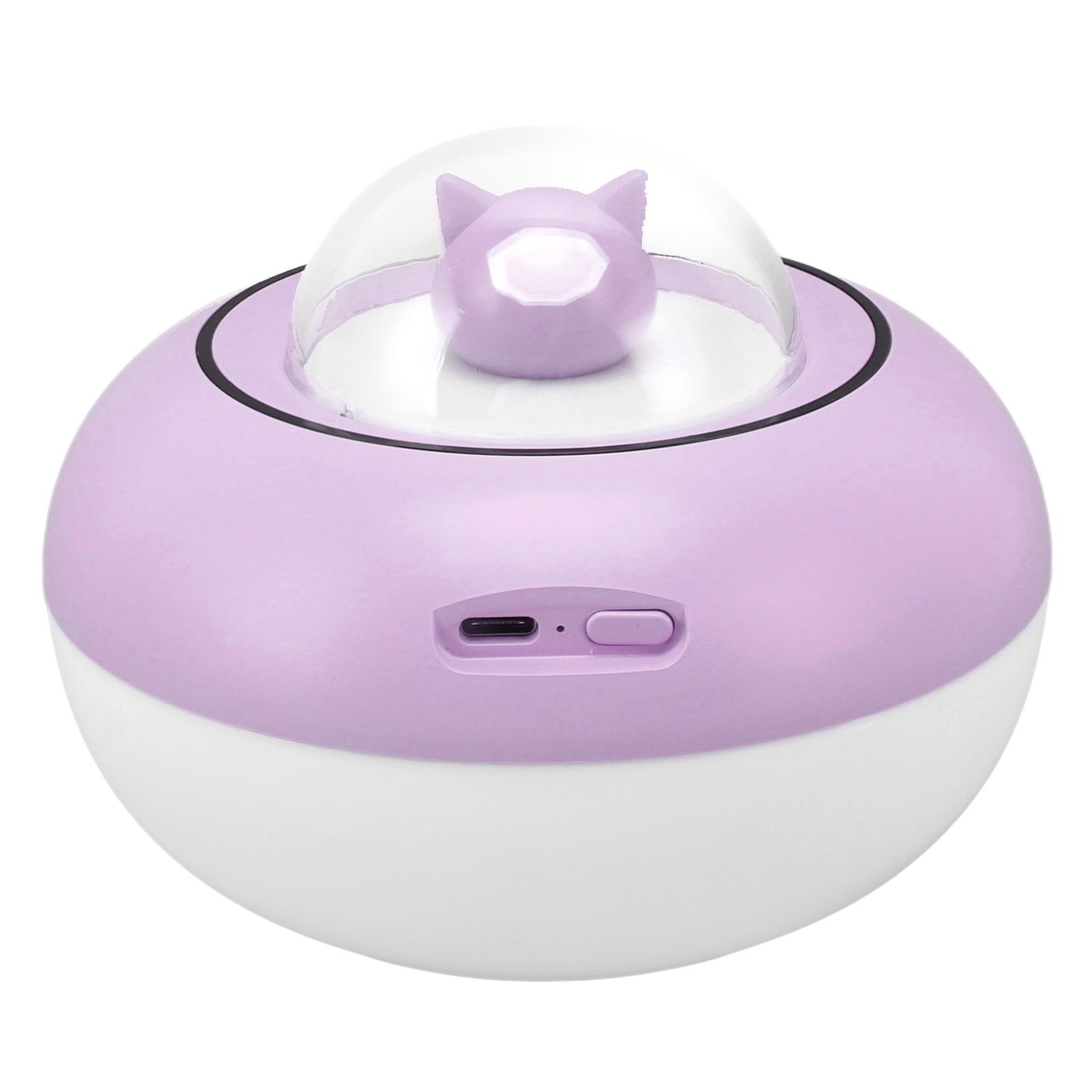 Mini Humidifier Cute Cat Sculpture Portable Quiet Desktop Air Humidifier for Home Office USB Plug in Purple - Image 8