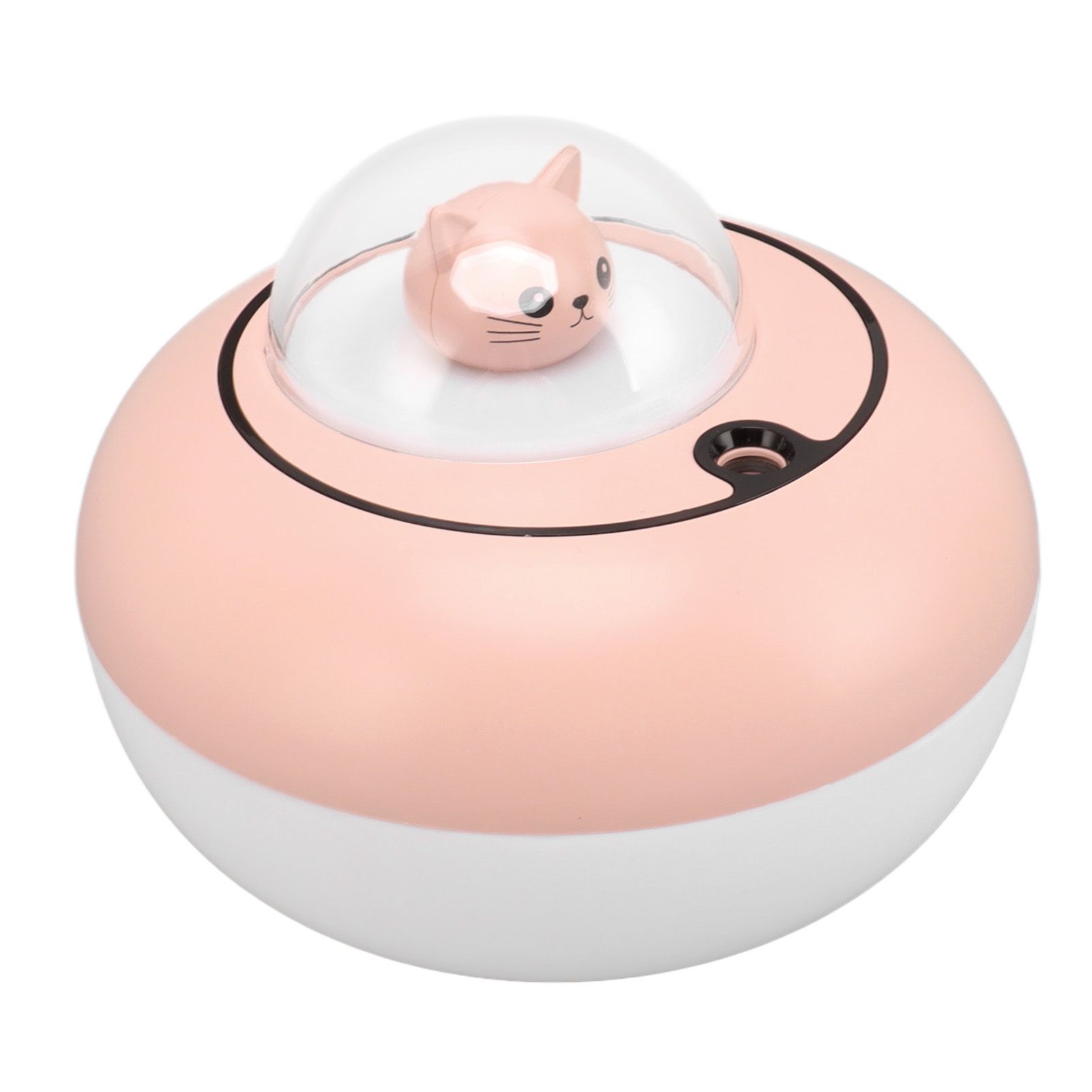 Mini Humidifier Cute Cat Sculpture Portable Quiet Desktop Air Humidifier for Home Office USB Plug in Pink - Image 3
