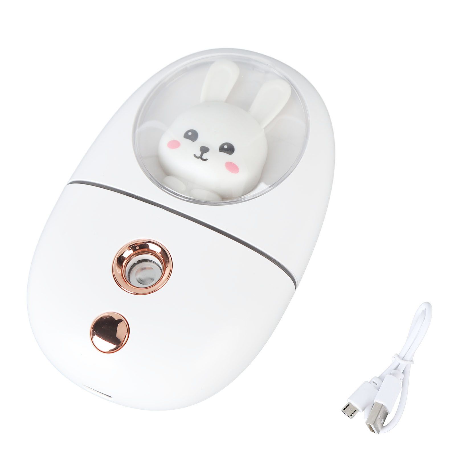 Cute Animal Facial Mist Sprayer USB Rechargeable Mini Eye Face Humidifier for Travelling 35ml 500mah White - Image 2