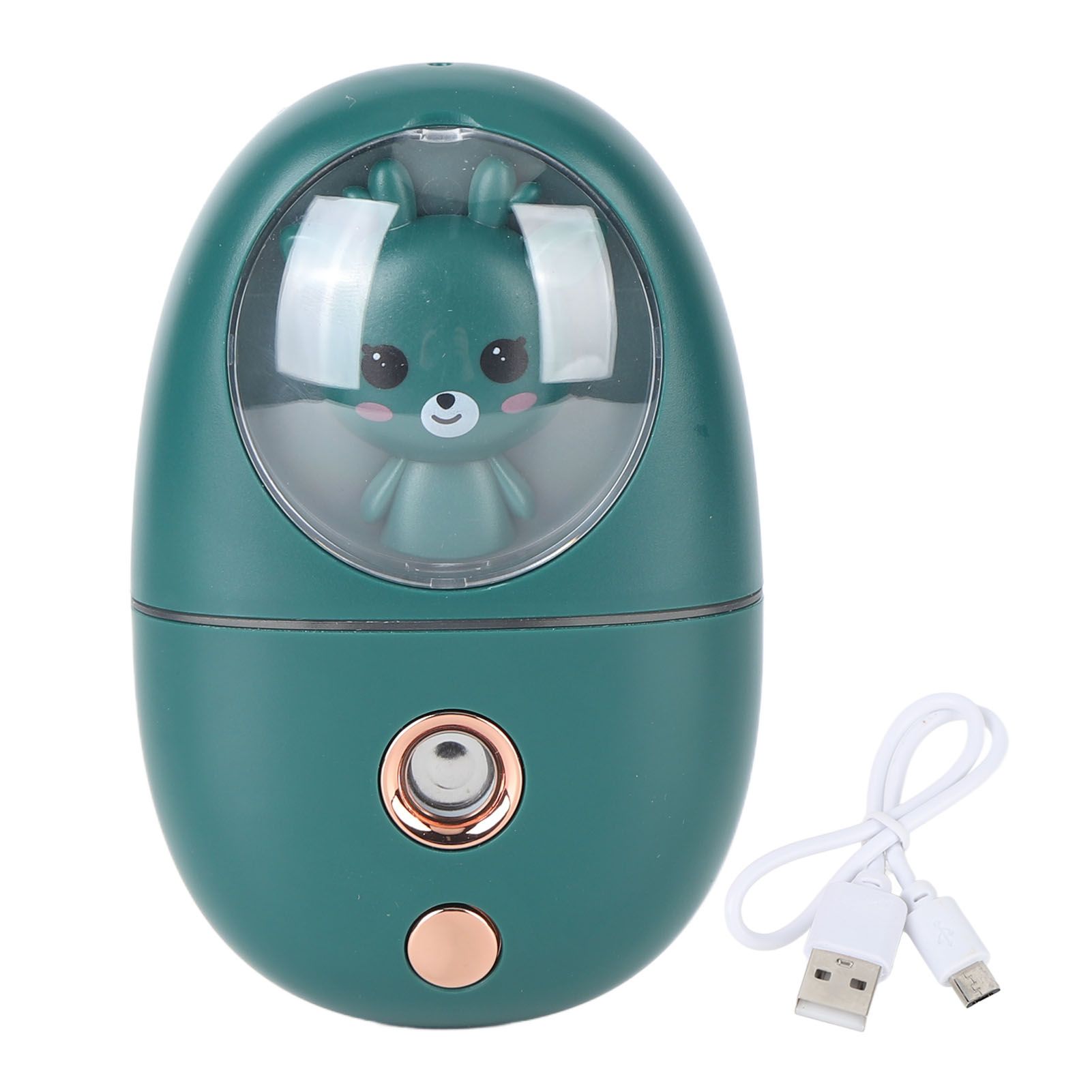 Cute Animal Facial Mist Sprayer USB Rechargeable Mini Eye Face Humidifier for Travelling 35ml 500mah Green - Image 1