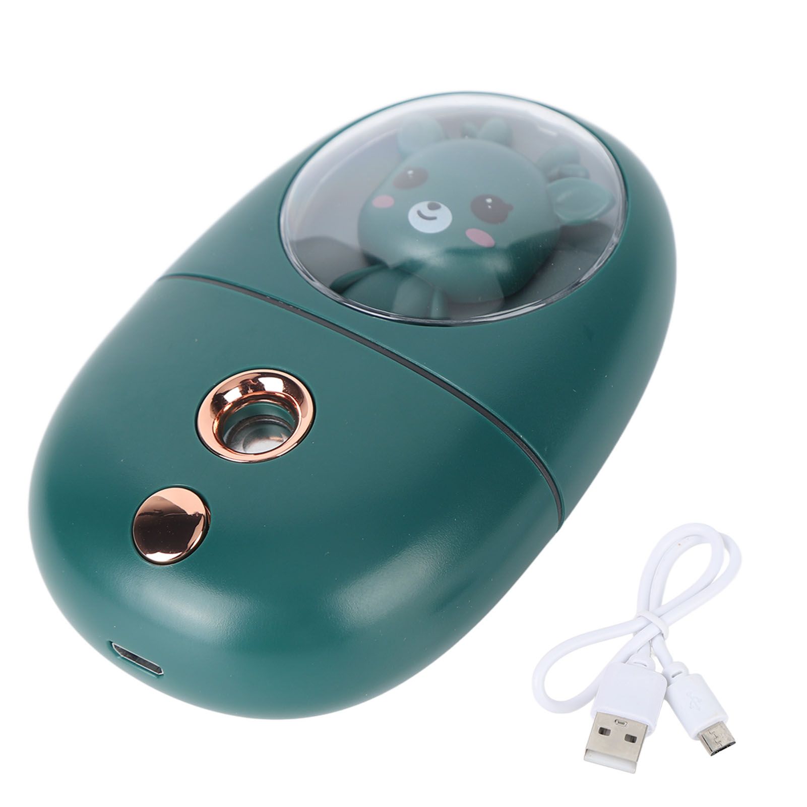 Cute Animal Facial Mist Sprayer USB Rechargeable Mini Eye Face Humidifier for Travelling 35ml 500mah Green - Image 2