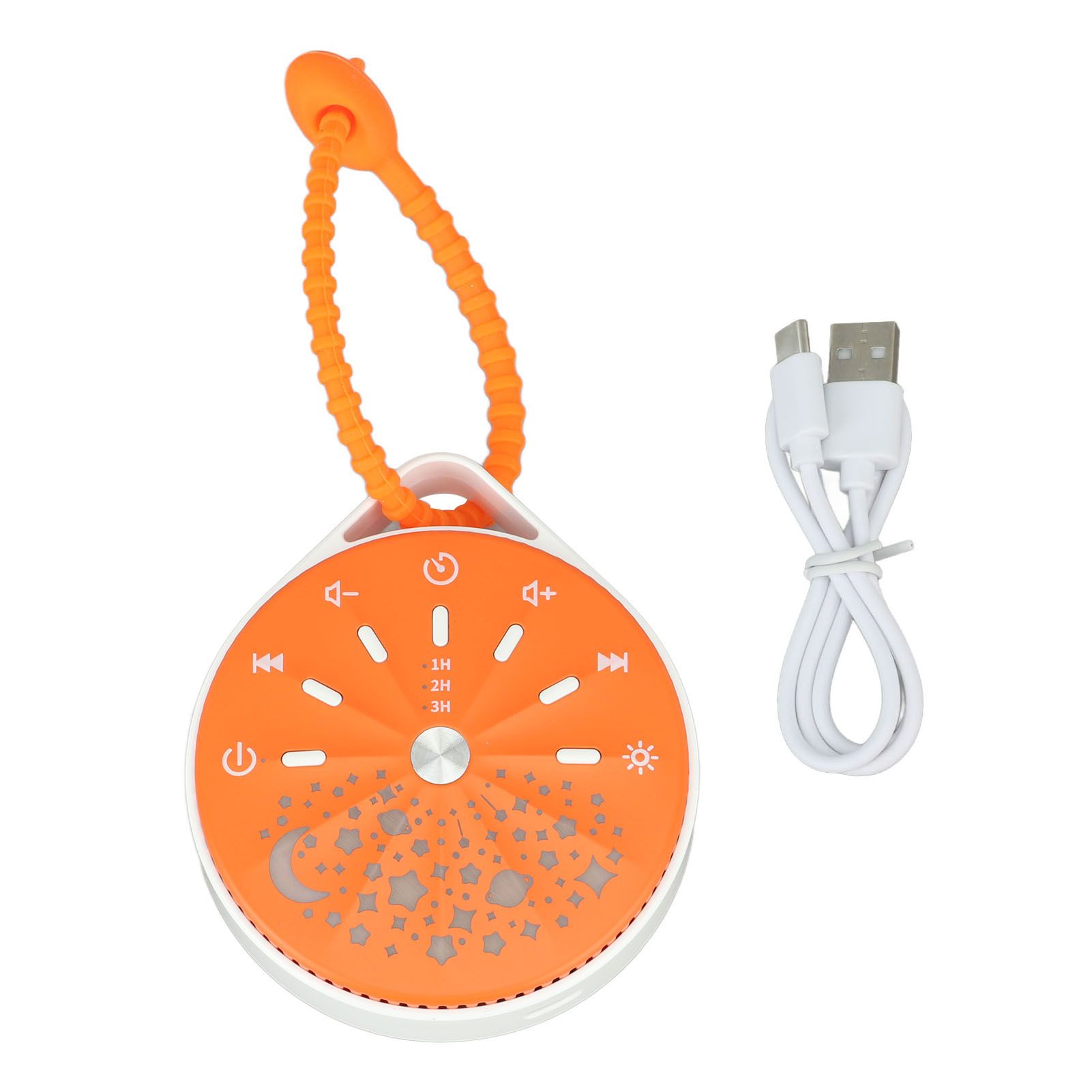 Portable White Noise Sound Machine for Baby 10 Natural Sounds With Volume Control Compact White Noise Machine for Sleep Aid Orange - Image 1