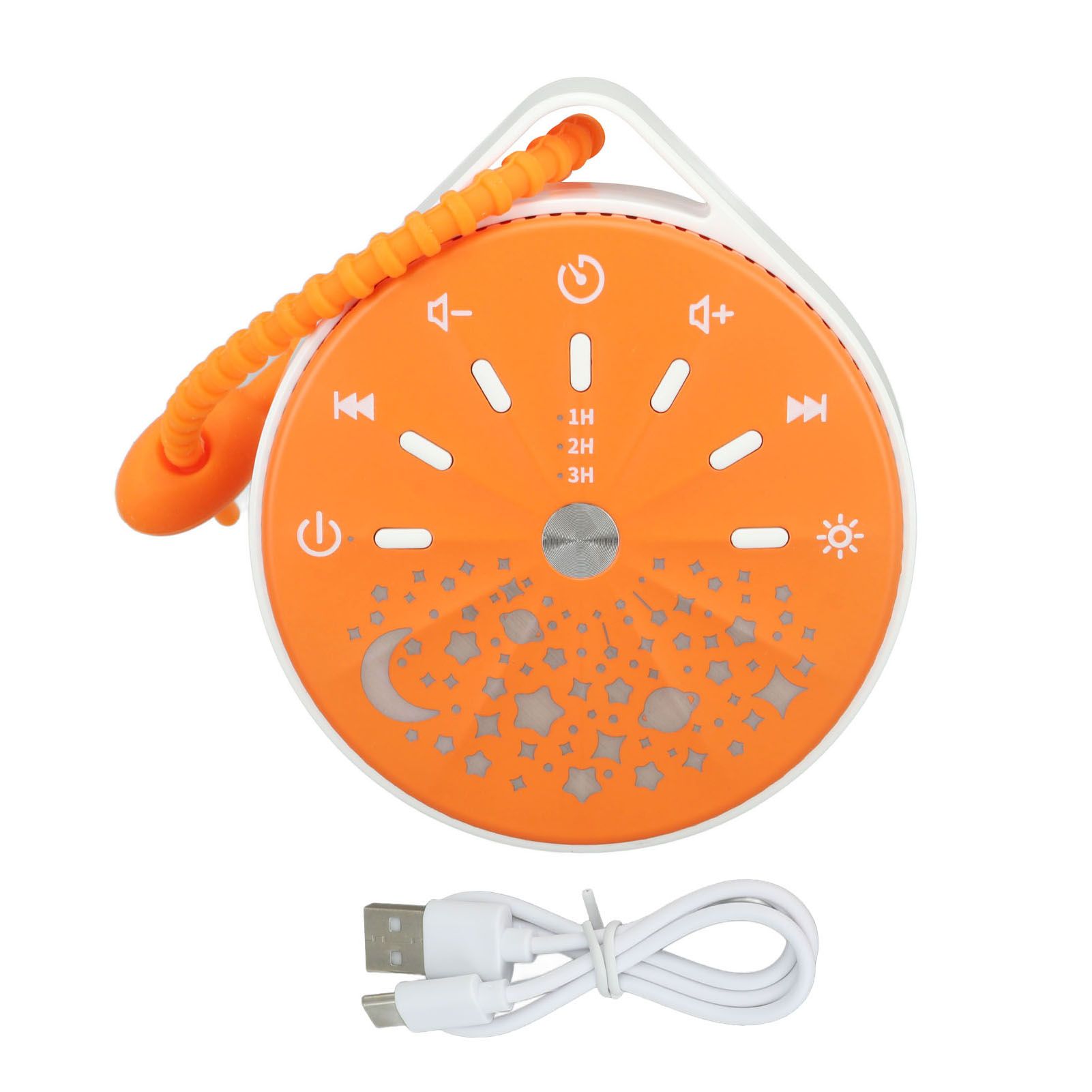 Portable White Noise Sound Machine for Baby 10 Natural Sounds With Volume Control Compact White Noise Machine for Sleep Aid Orange - Image 2
