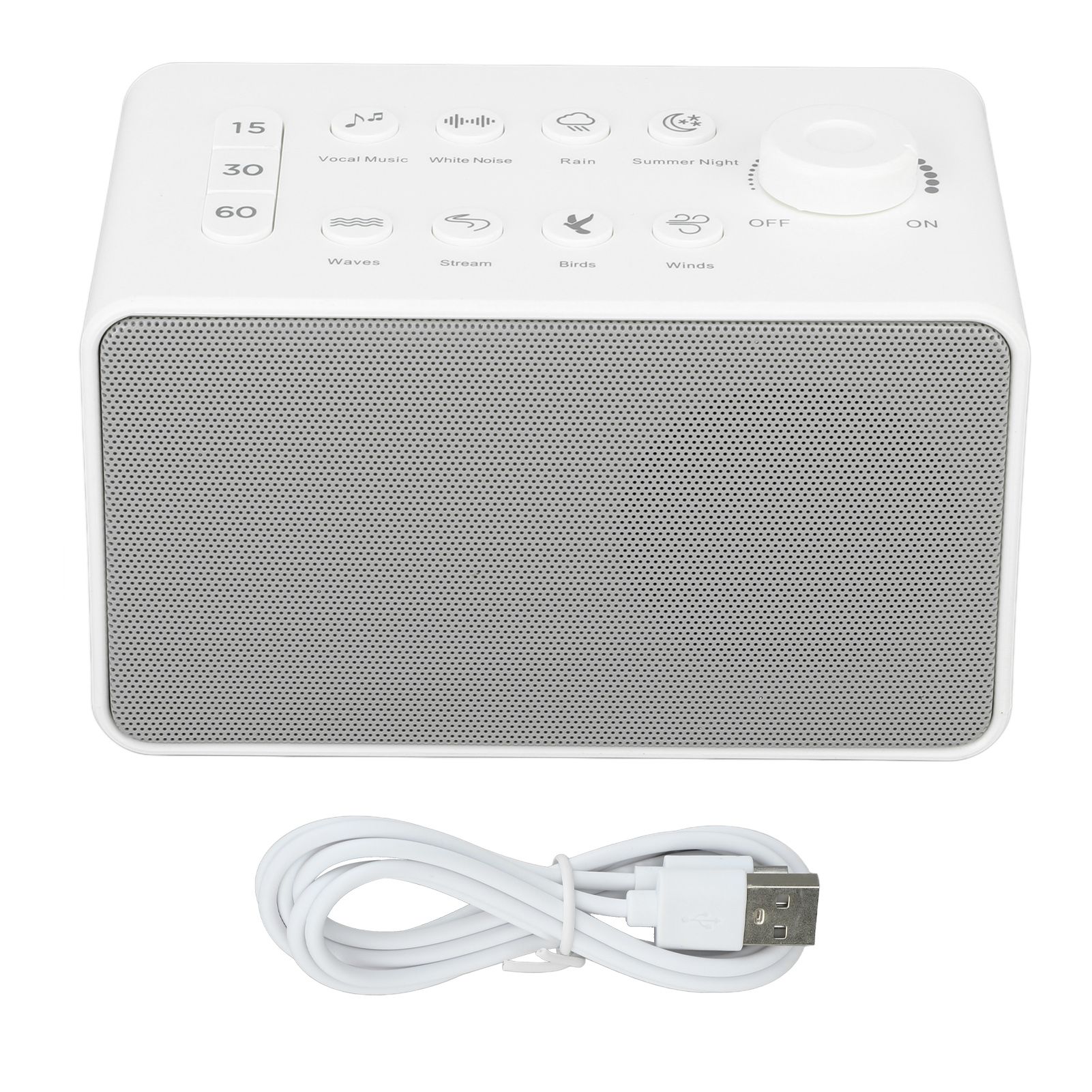 S16 White Noise Machine USB Rechargeable Portable Sound Machine with 8 Natural Sounds for Baby Adults Kids Sleeping - Image 1