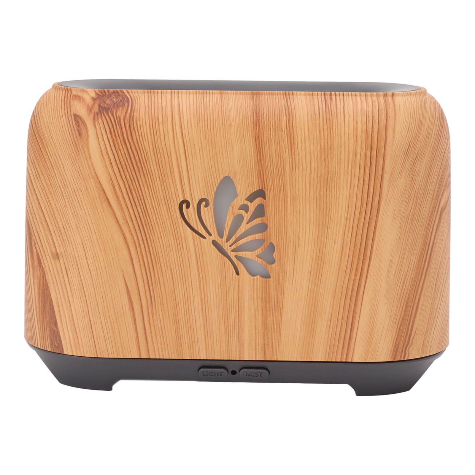 150ml Flame Diffuser Humidifier Prevents Dryness Silent Operation Wood Grain Humidifier with 7 Color Lights for Bedroom Office Light Grain - Image 2