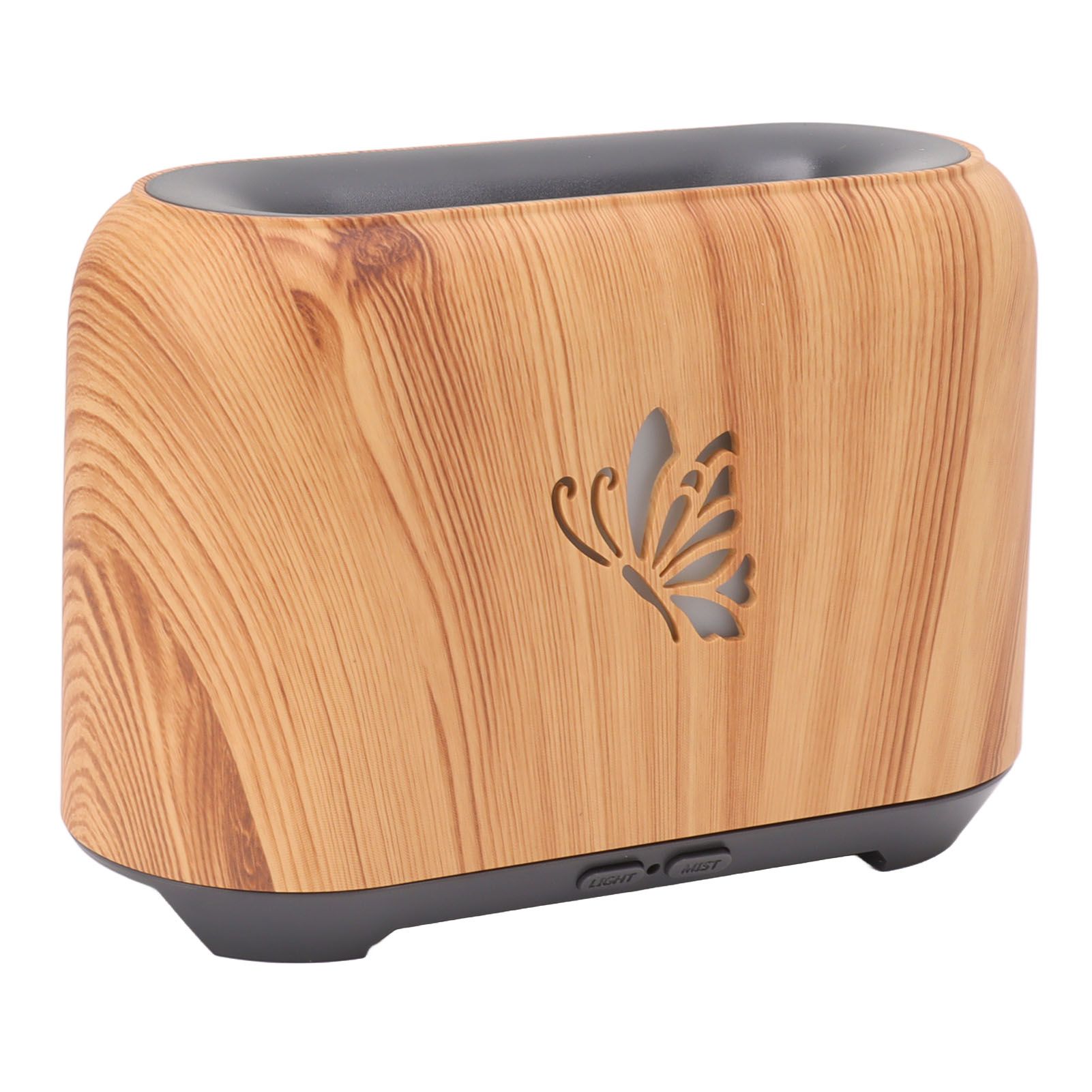 150ml Flame Diffuser Humidifier Prevents Dryness Silent Operation Wood Grain Humidifier with 7 Color Lights for Bedroom Office Light Grain - Image 3