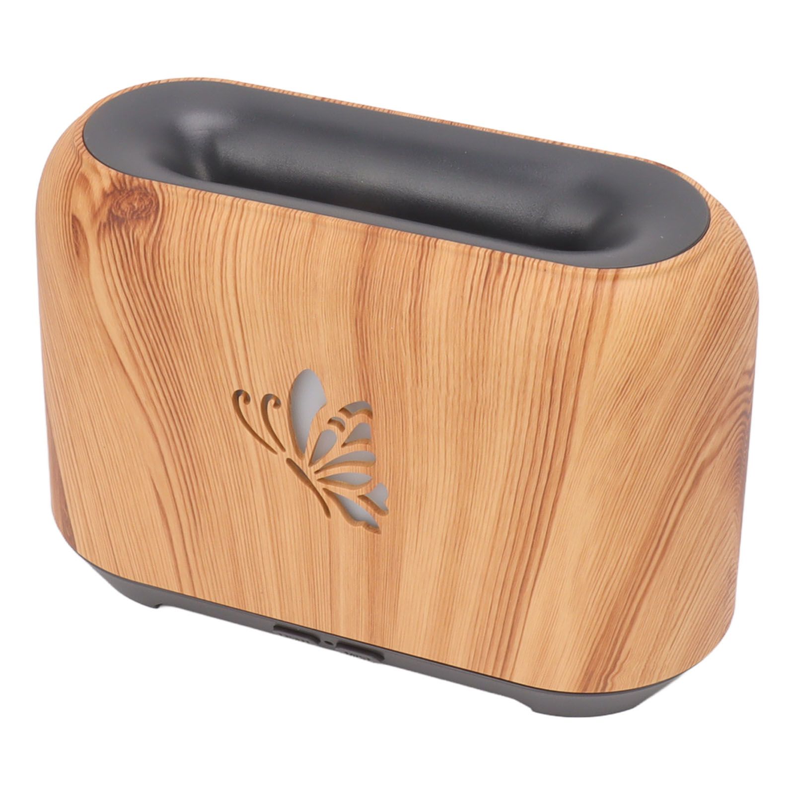 150ml Flame Diffuser Humidifier Prevents Dryness Silent Operation Wood Grain Humidifier with 7 Color Lights for Bedroom Office Light Grain - Image 5