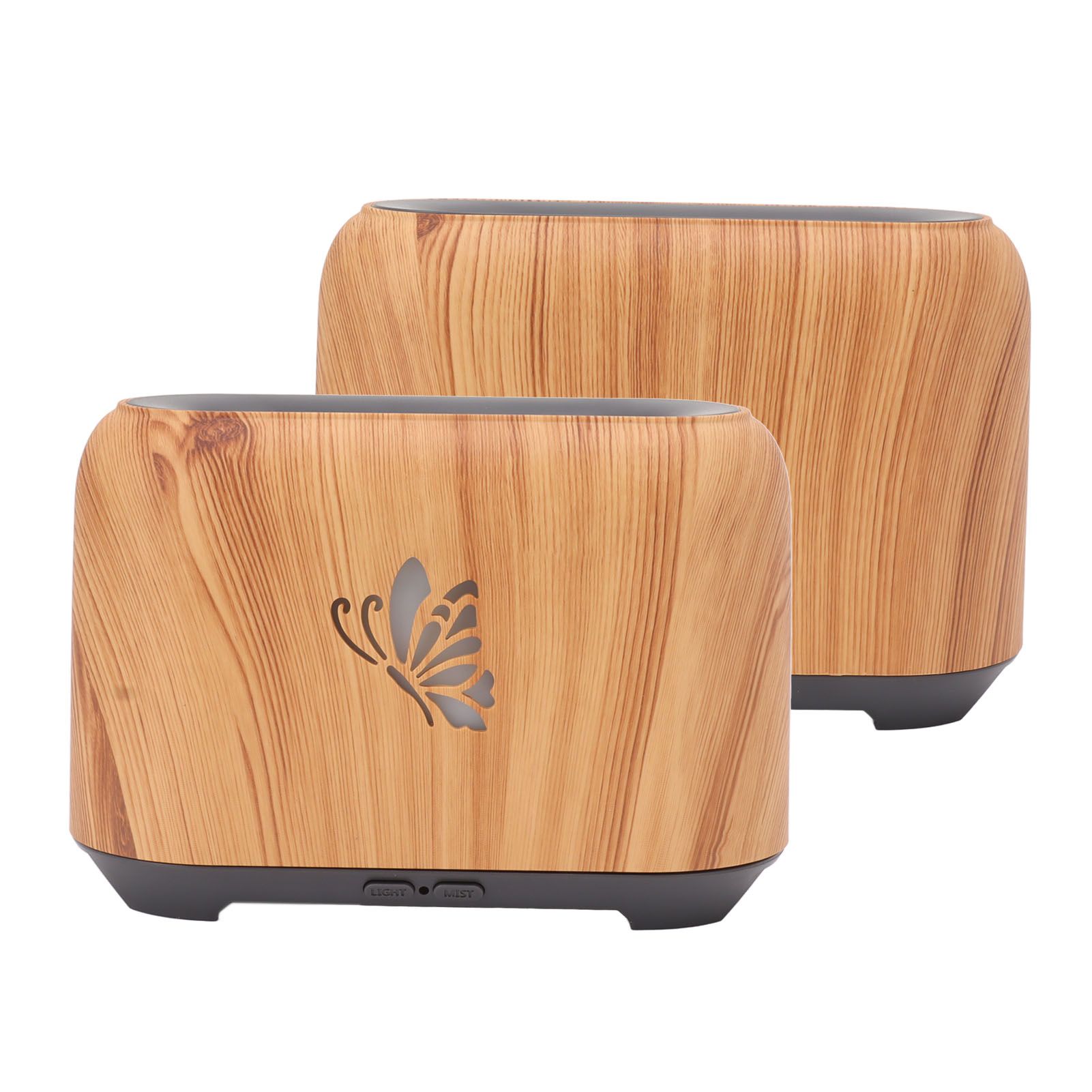 150ml Flame Diffuser Humidifier Prevents Dryness Silent Operation Wood Grain Humidifier with 7 Color Lights for Bedroom Office Light Grain - Image 7