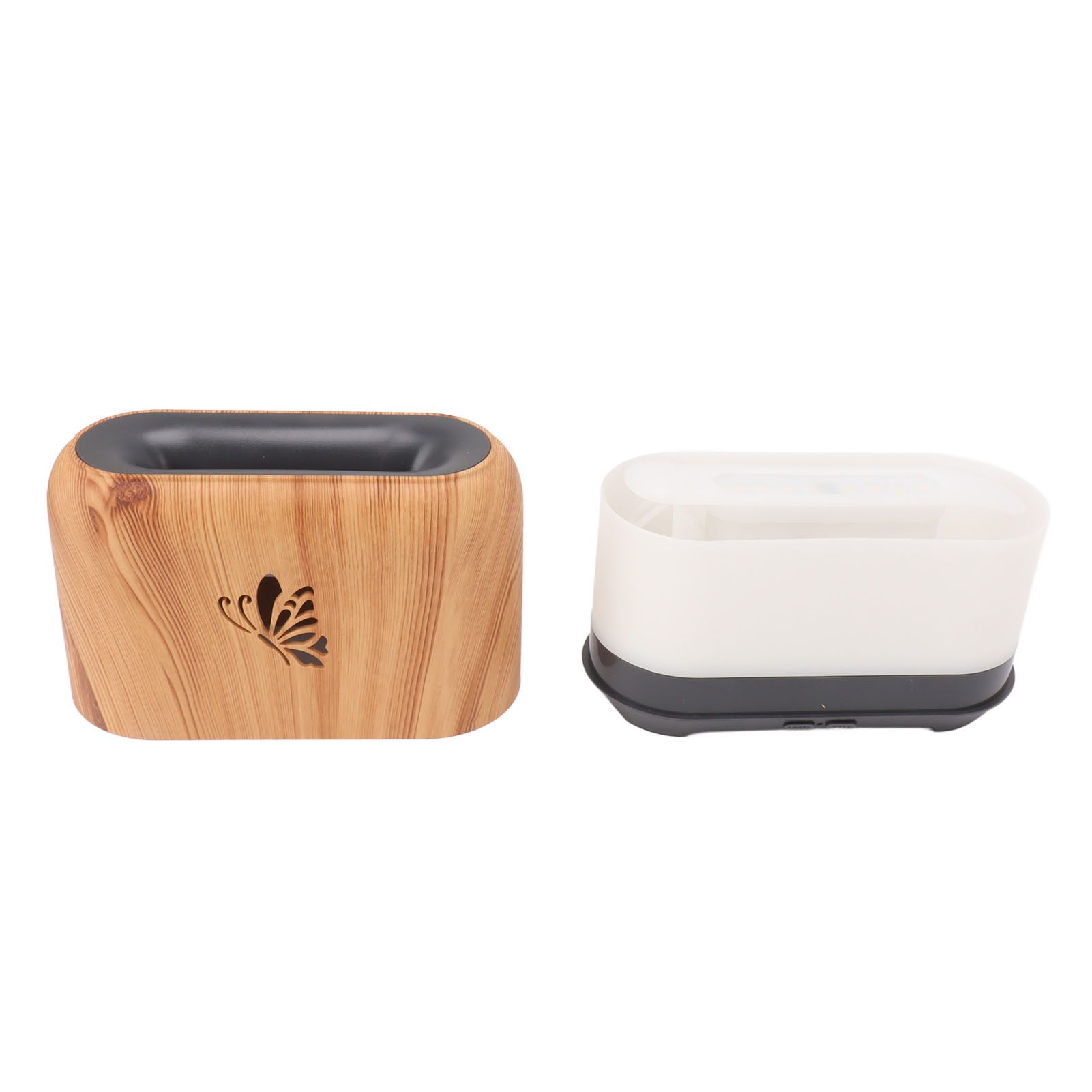 150ml Flame Diffuser Humidifier Prevents Dryness Silent Operation Wood Grain Humidifier with 7 Color Lights for Bedroom Office Light Grain - Image 8