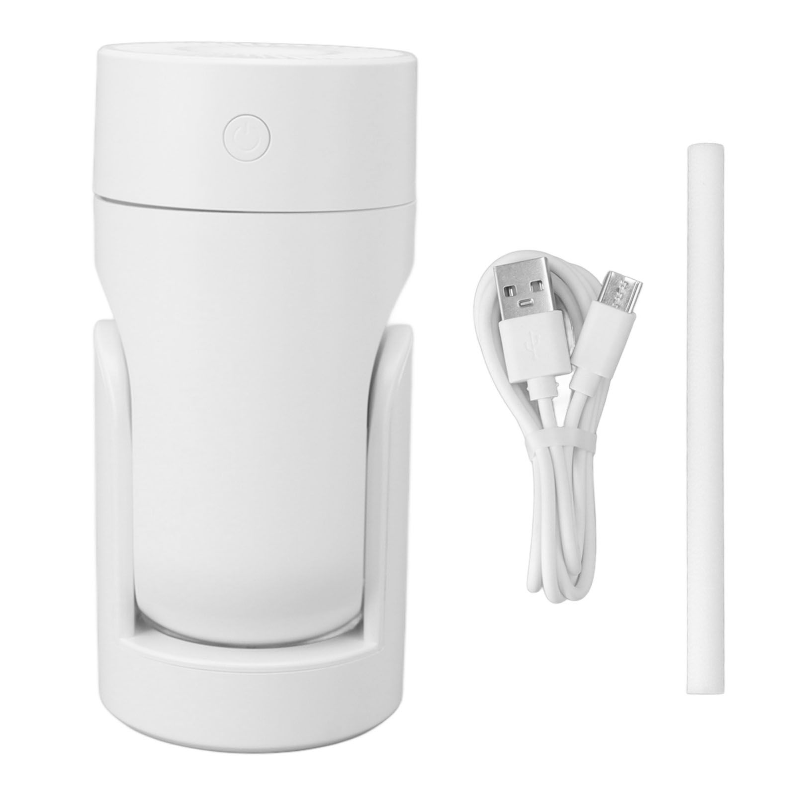Portable Mini Humidifier USB Automatic Rotating Super Quiet Small Desktop Cool Mist Humidifier for Bedroom Office Car Travel White - Image 1