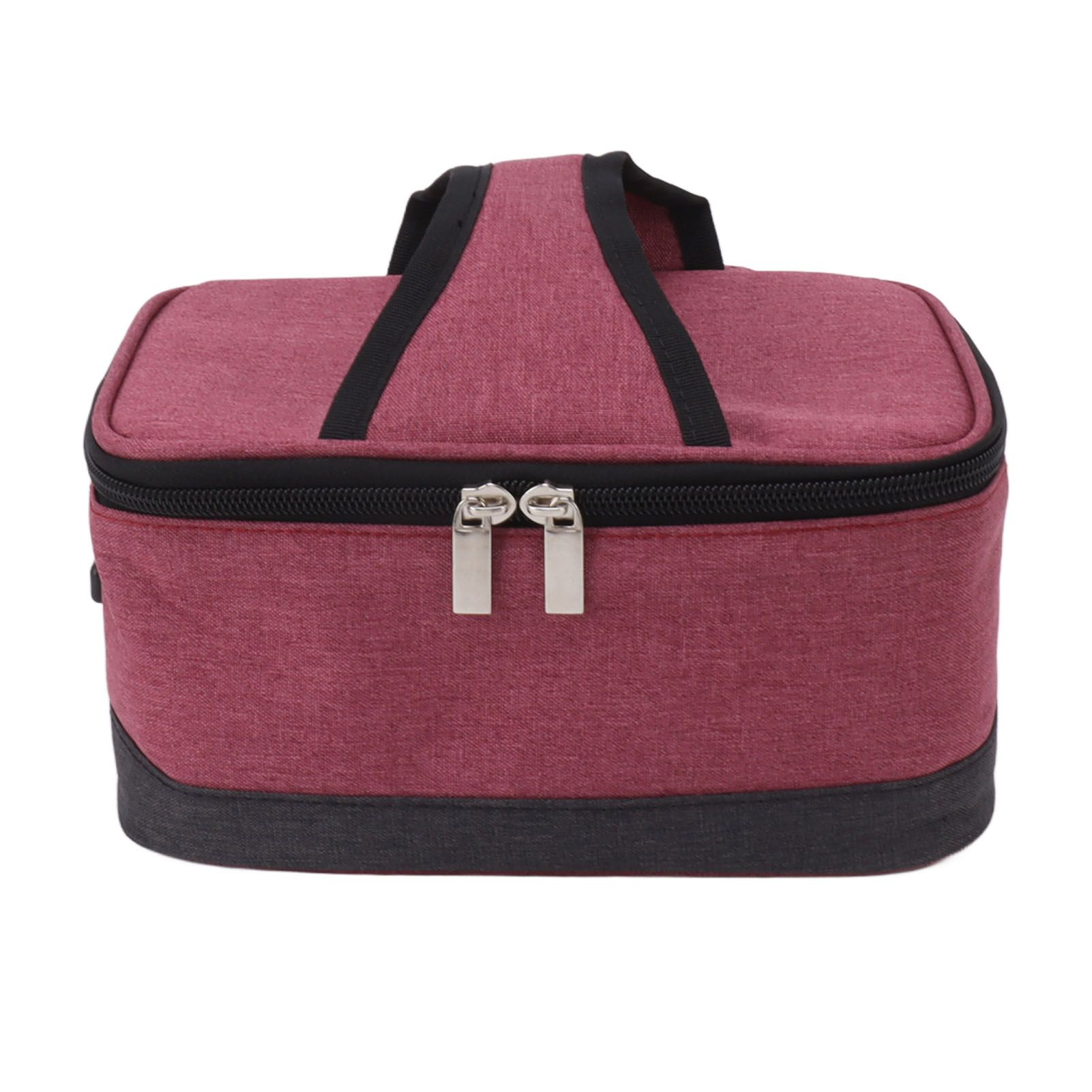 Portable Electric Lunch Box Food Heater USB Constant Heating Insulation Bag Heated Lunch Box Bag Wine Red - Image 3