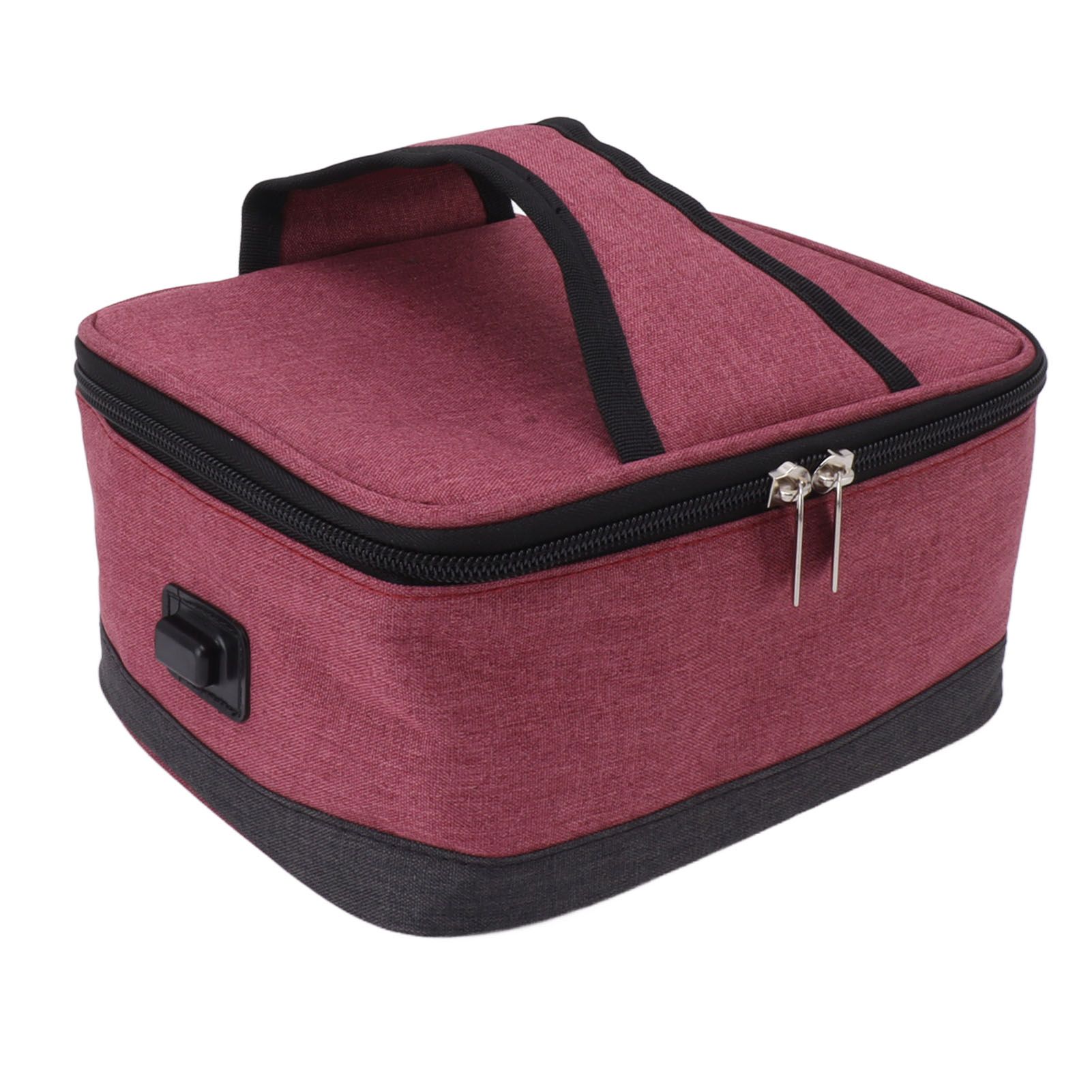Portable Electric Lunch Box Food Heater USB Constant Heating Insulation Bag Heated Lunch Box Bag Wine Red - Image 4