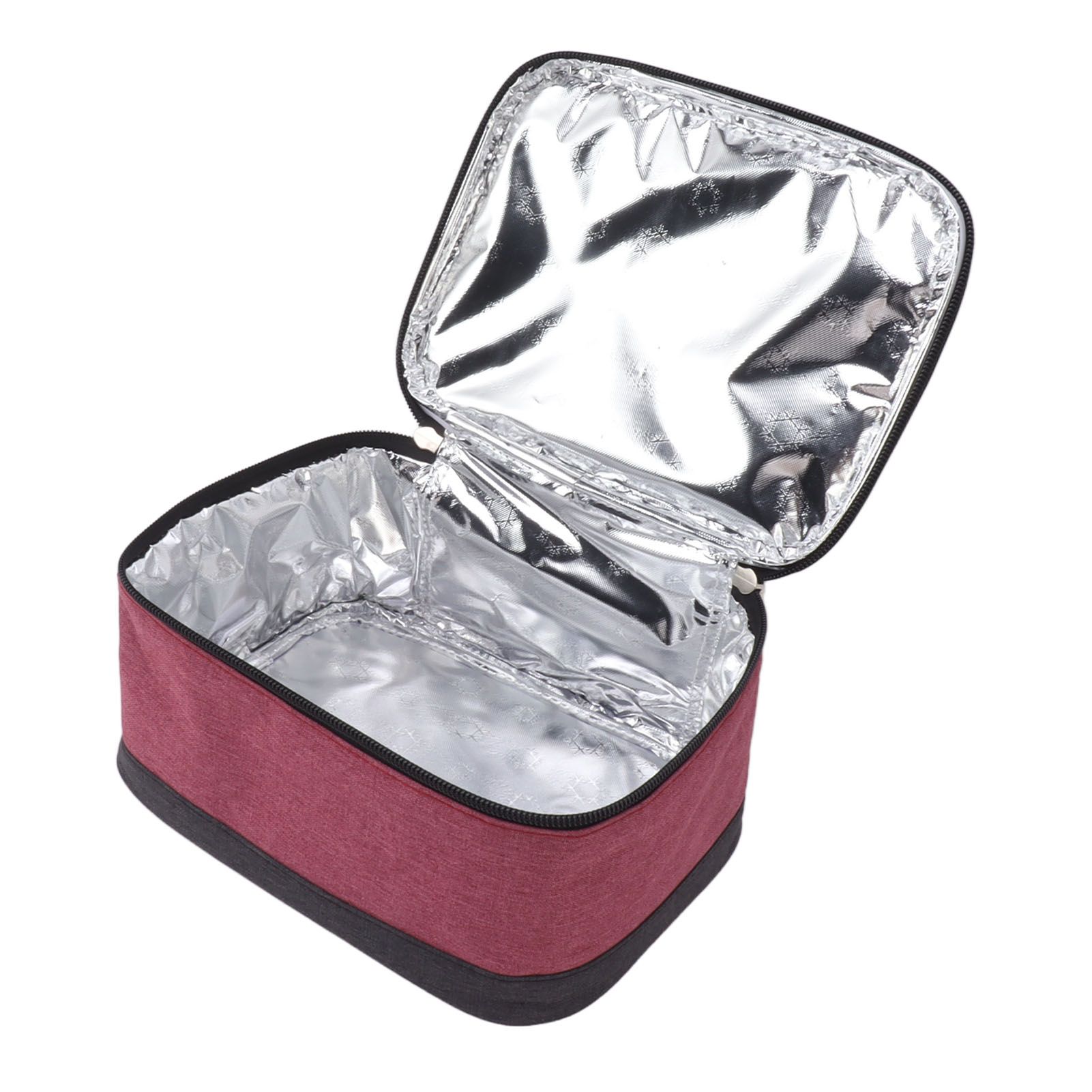 Portable Electric Lunch Box Food Heater USB Constant Heating Insulation Bag Heated Lunch Box Bag Wine Red - Image 6