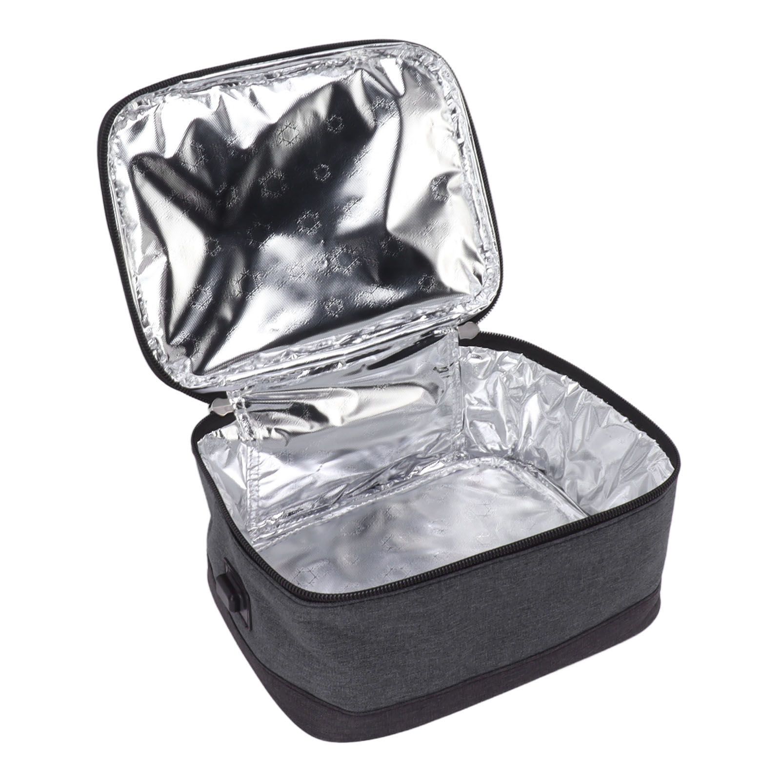 Portable Electric Lunch Box Food Heater USB Constant Heating Insulation Bag Heated Lunch Box Bag Light Gray - Image 5