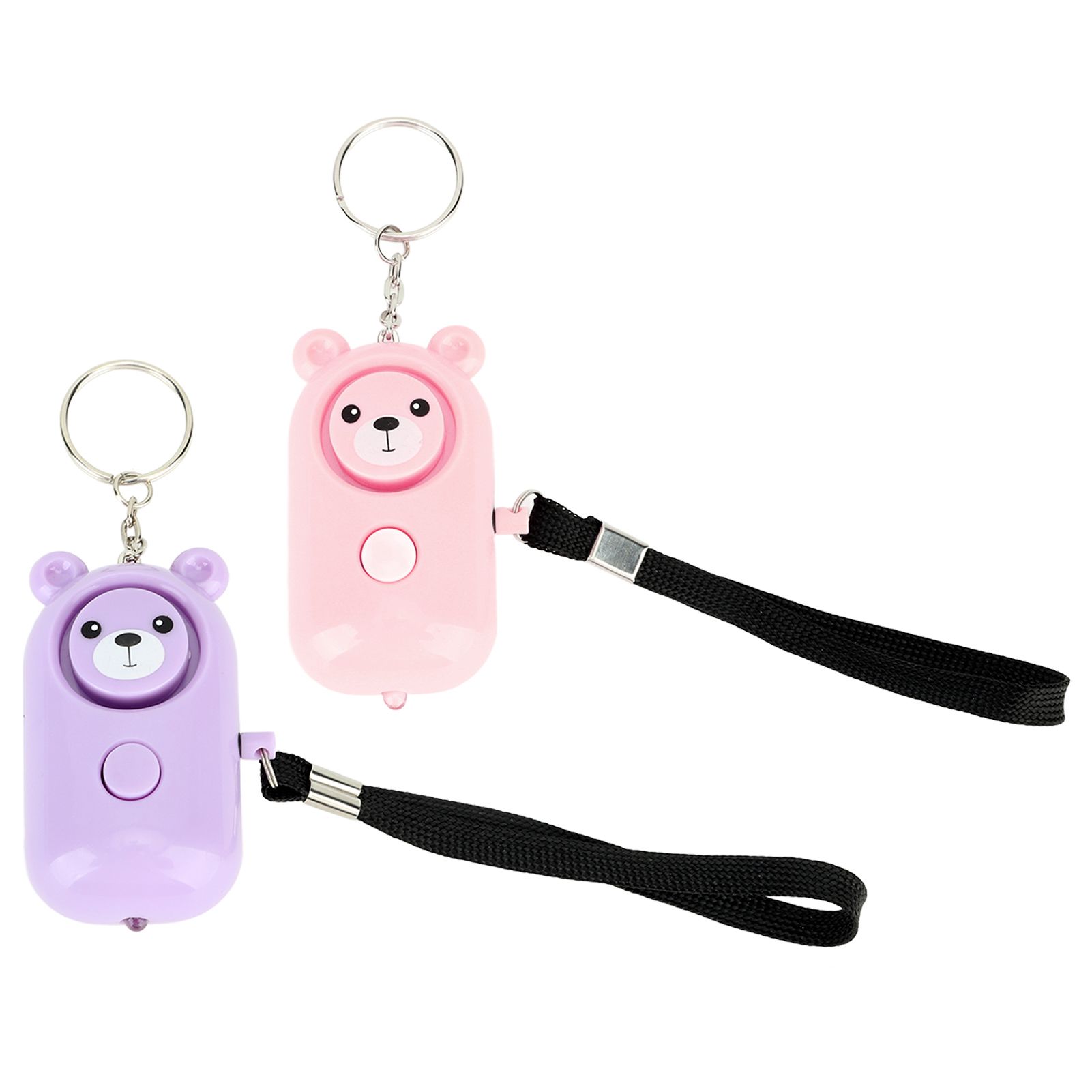 2PCS Safety Alarm Bear Style Emergency Alarms Keychain Protection Devices for Women Girls Kids Elderly Pink and Purple - Image 7