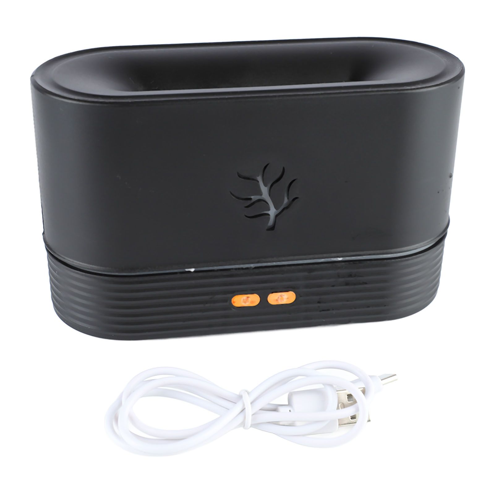 Colorful Flame Air Aroma Diffuser Humidifier Mini Noiseless Essential Oil Diffuser for Home Office Black - Image 1