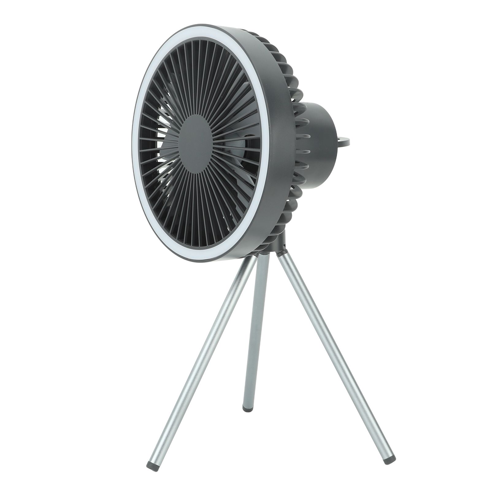 10000mAh USB Tripod Camping Fan Outdoor Portable Camping Fan with Light Power Bank Gray - Image 2