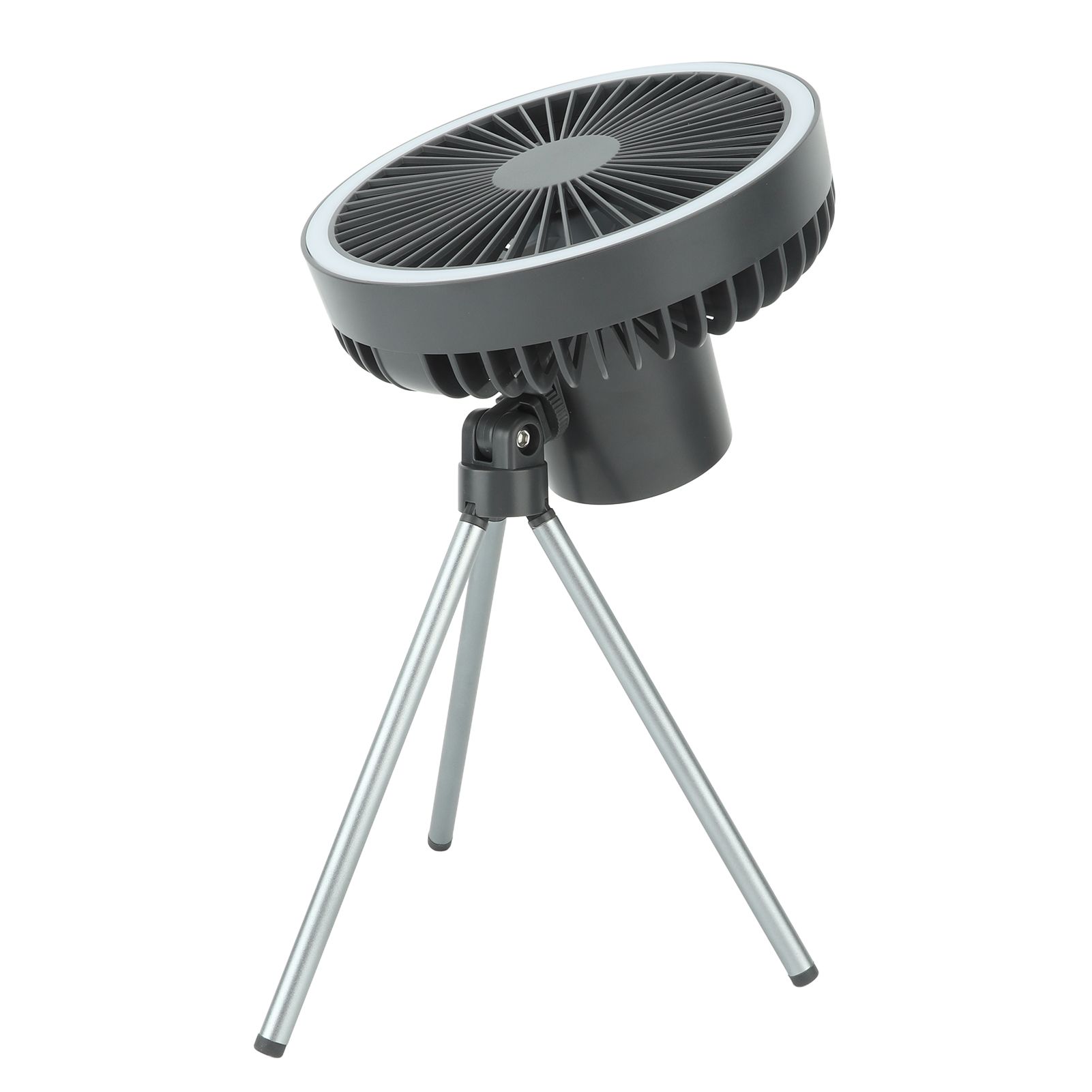 10000mAh USB Tripod Camping Fan Outdoor Portable Camping Fan with Light Power Bank Gray - Image 3