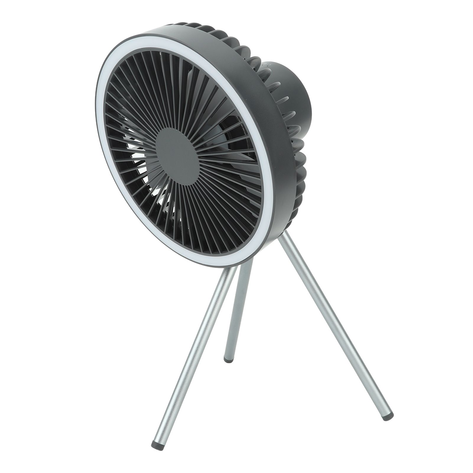 10000mAh USB Tripod Camping Fan Outdoor Portable Camping Fan with Light Power Bank Gray - Image 4