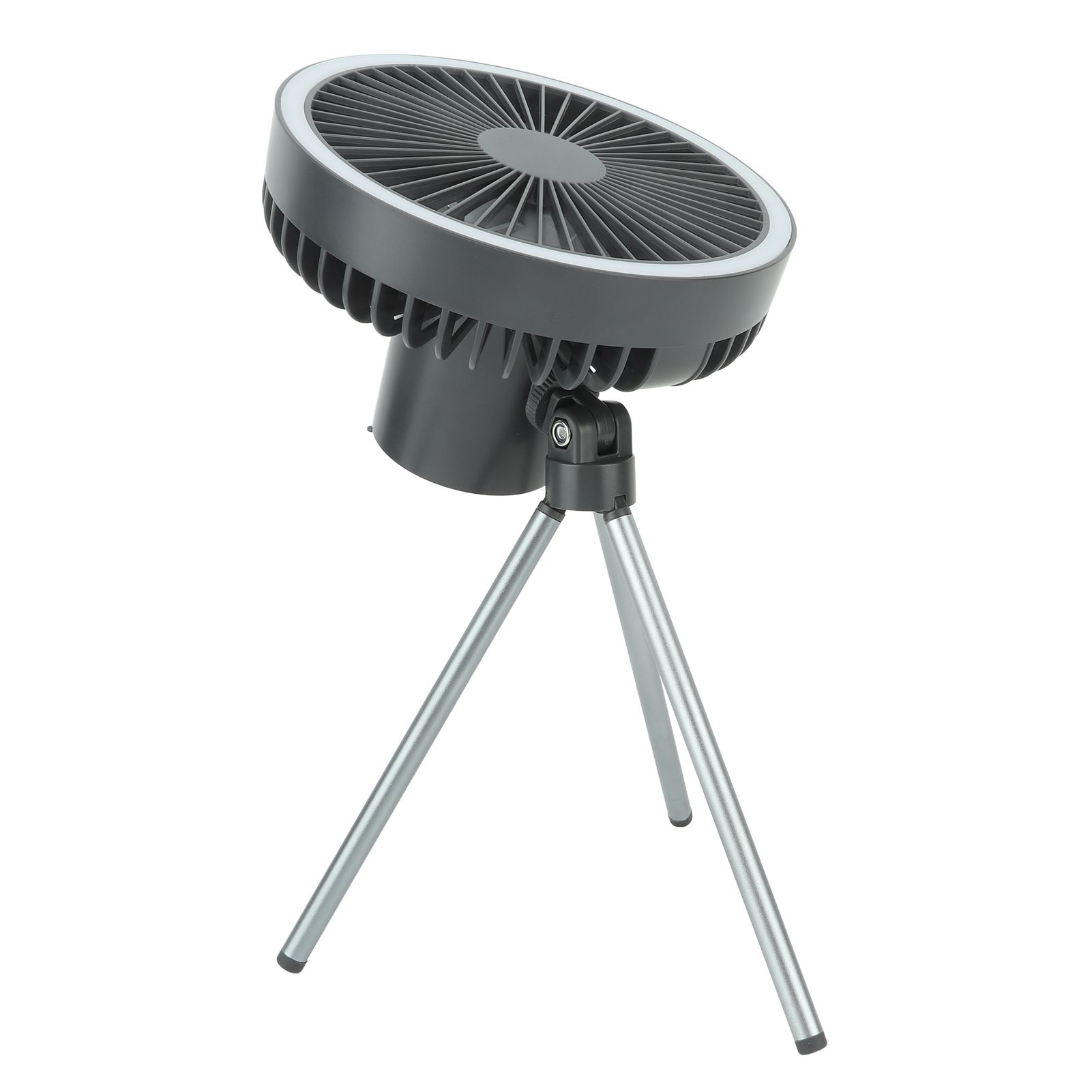 10000mAh USB Tripod Camping Fan Outdoor Portable Camping Fan with Light Power Bank Gray - Image 8