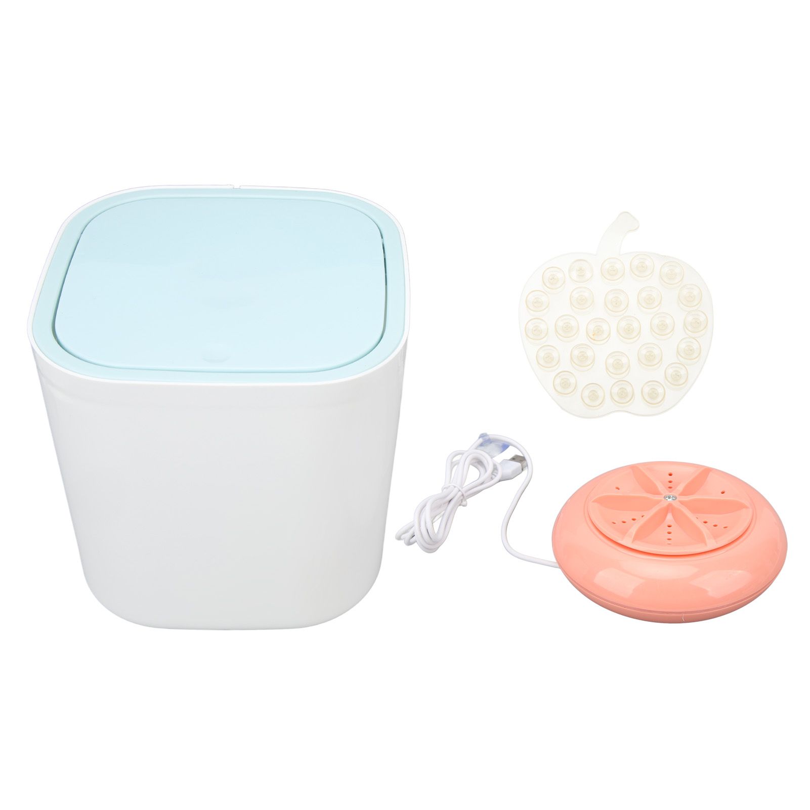 Portable Mini Washing Machine Ultrasonic USB Desktop Washer for Underwear Socks Baby Clothes Travel 3.8L 5V Pink - Image 1