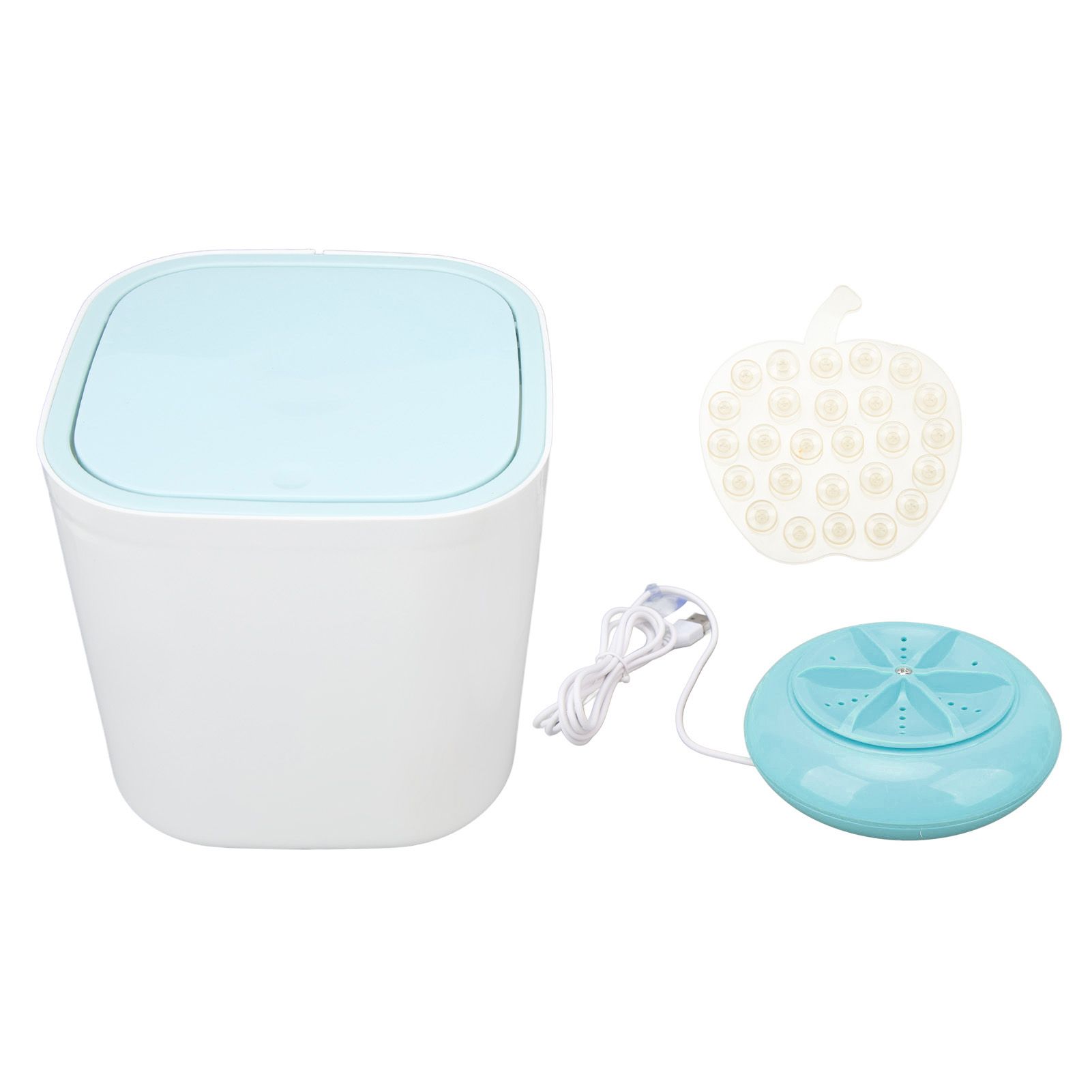Portable Mini Washing Machine Ultrasonic USB Desktop Washer for Underwear Socks Baby Clothes Travel 3.8L 5V Blue - Image 1