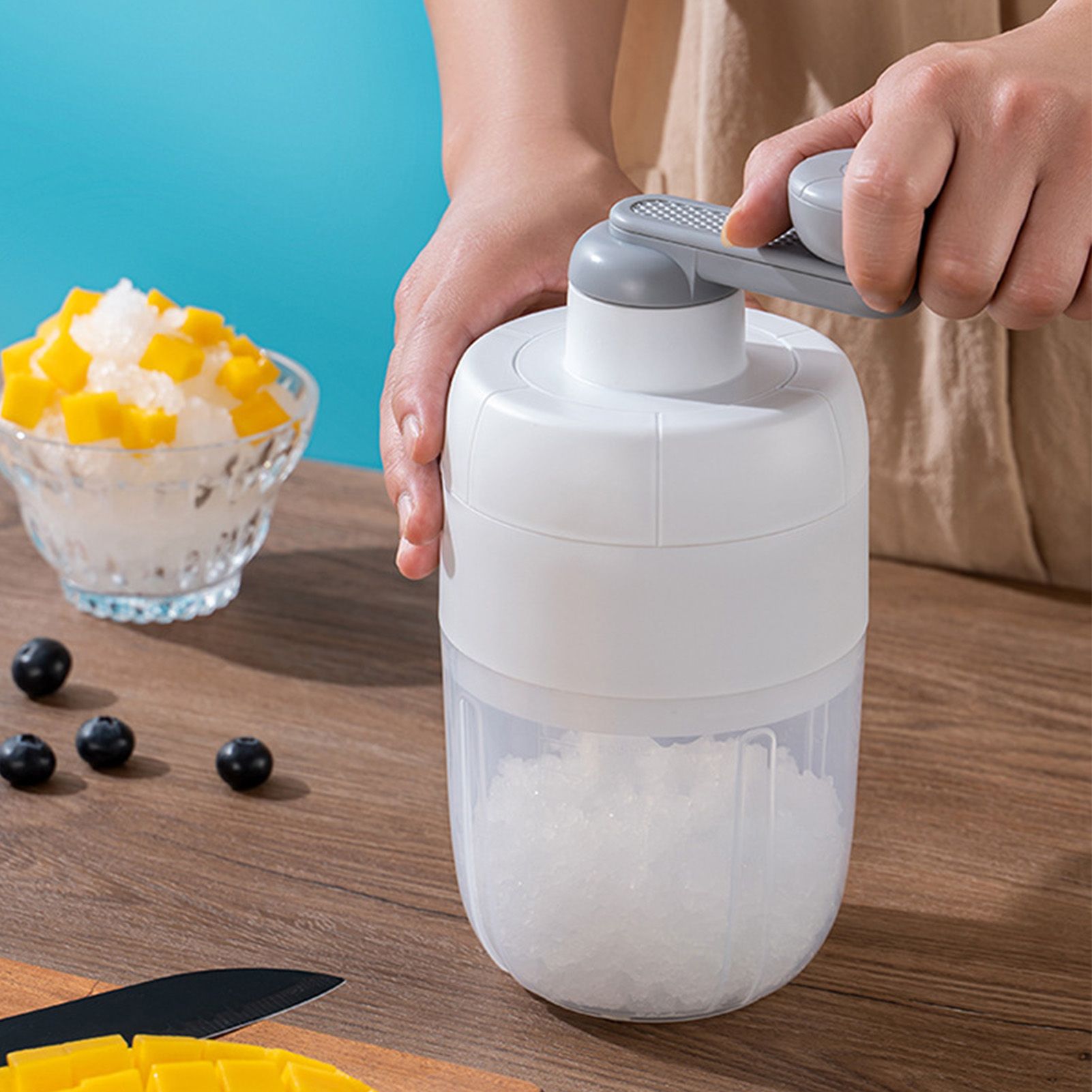 Manual Shaved Ice Snow Cone Maker Thickened Stainless Steel Blade Hand Ice Shaving Machine - Image 5