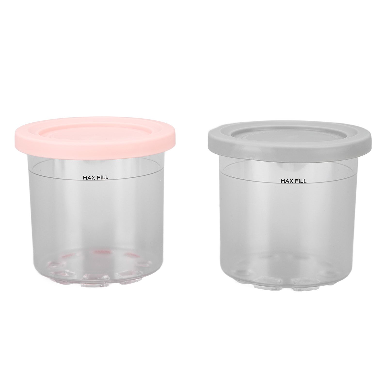 2PCS Ice Cream Pints Cup 600ml Ice Cream Container Storage Jar for Ninja NC299AMZ NC300s Grey and Pink - Image 1