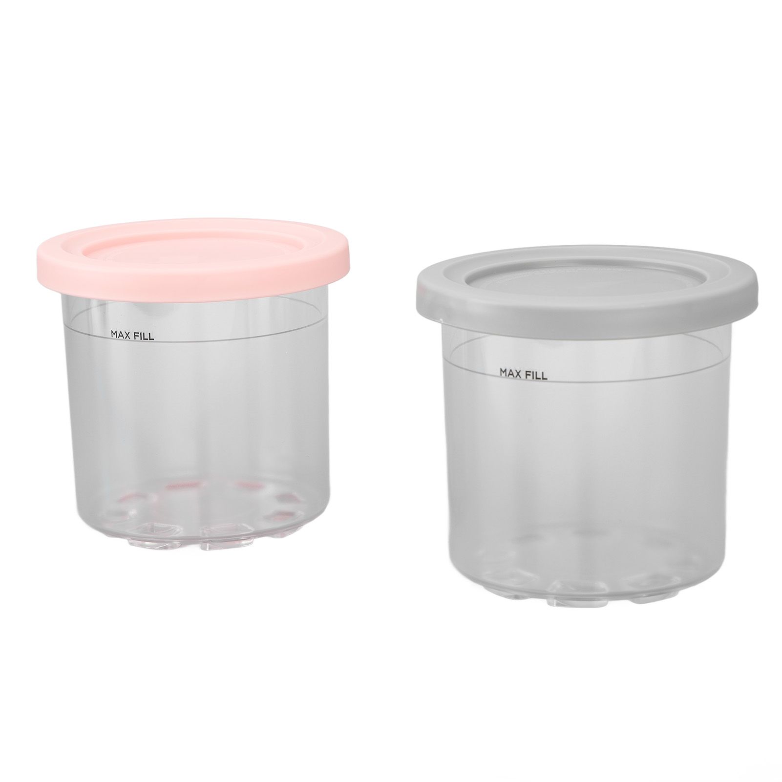 2PCS Ice Cream Pints Cup 600ml Ice Cream Container Storage Jar for Ninja NC299AMZ NC300s Grey and Pink - Image 3