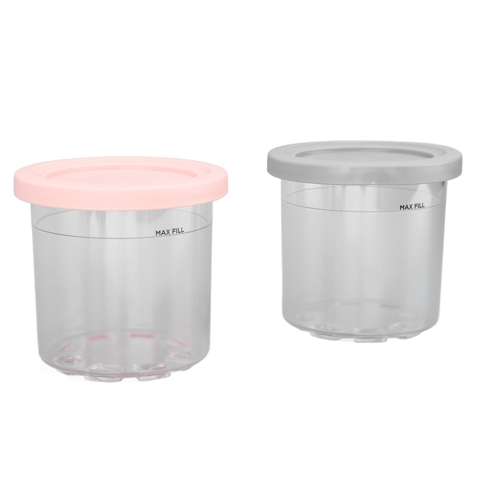 2PCS Ice Cream Pints Cup 600ml Ice Cream Container Storage Jar for Ninja NC299AMZ NC300s Grey and Pink - Image 4