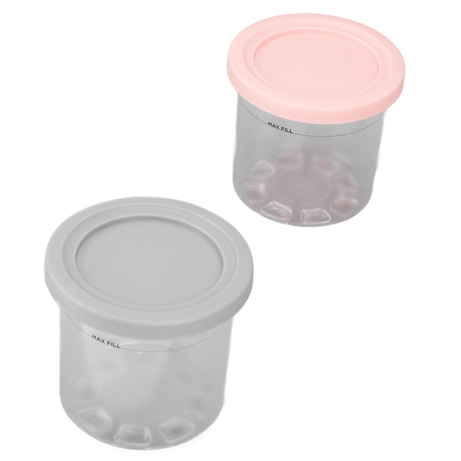 2PCS Ice Cream Pints Cup 600ml Ice Cream Container Storage Jar for Ninja NC299AMZ NC300s Grey and Pink - Image 8