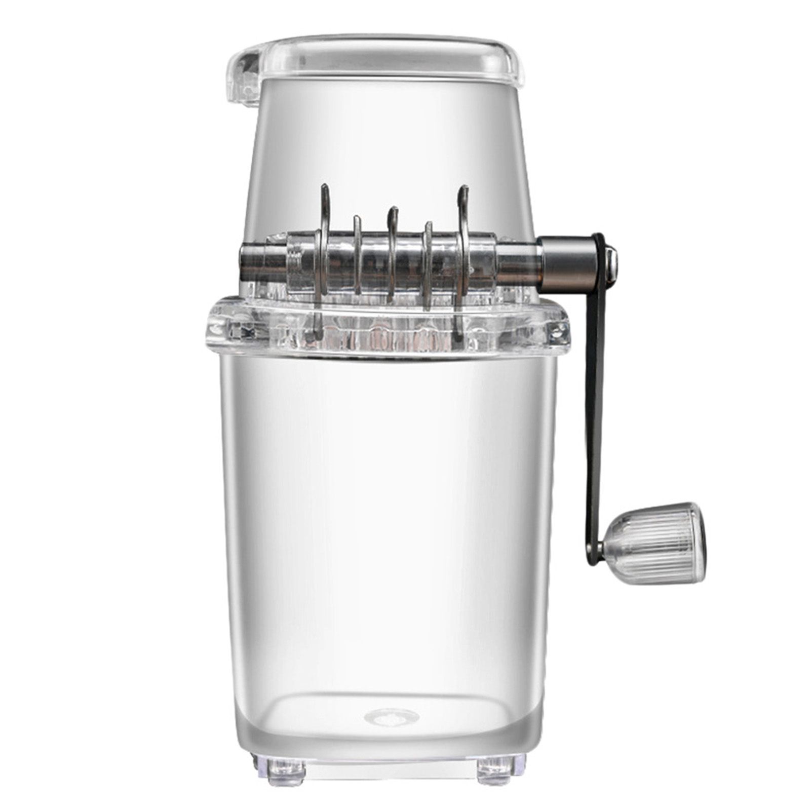 Portable Ice Crusher 1.25L Hand Cranked DIY Manual Shaved Ice Chopper Machine for Home Outdoor Camping Use Transparent - Image 1